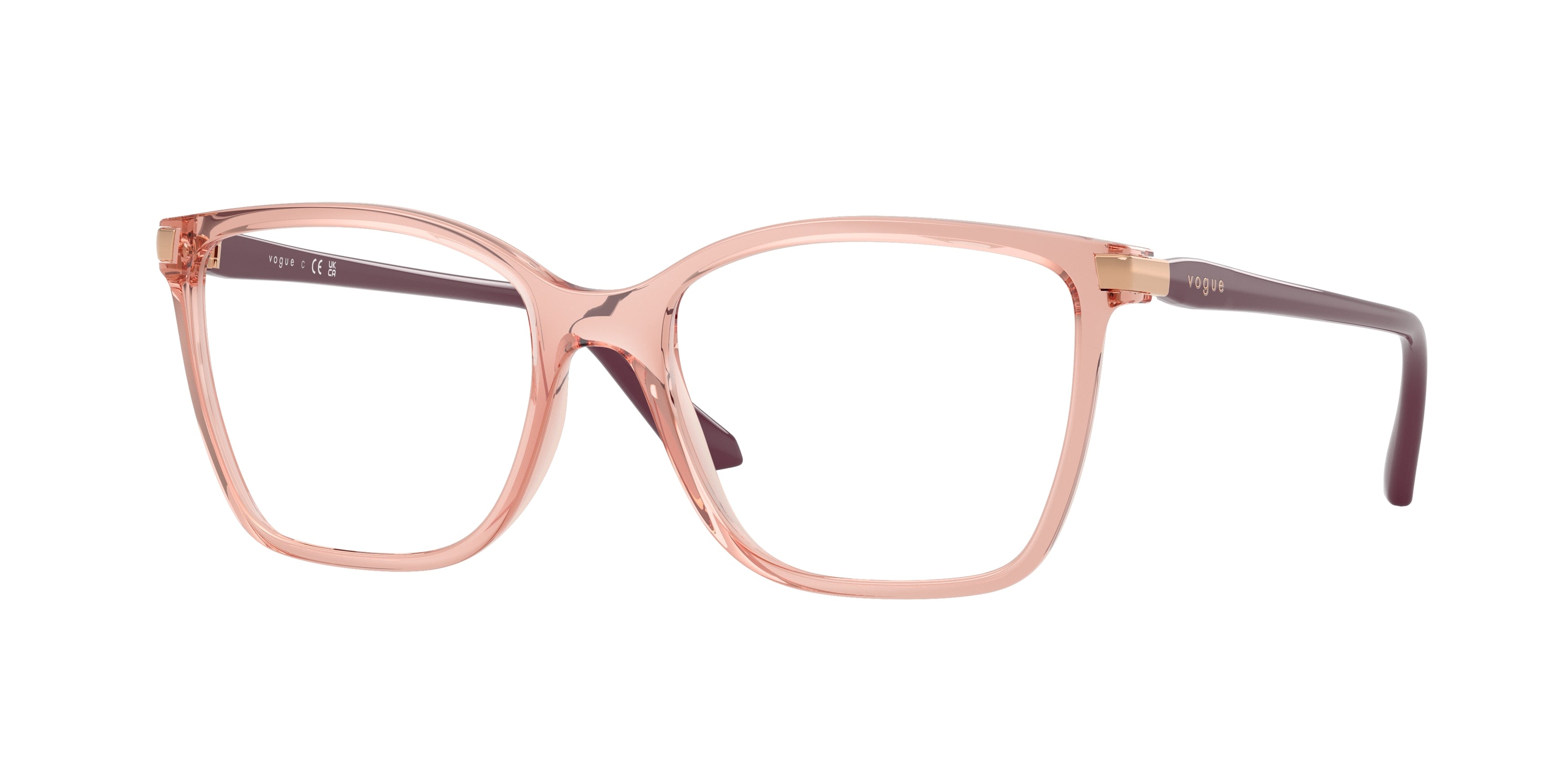 VOGUE 0VO5654 TRANSPARENT DARK PINK square glasses by VOGUE