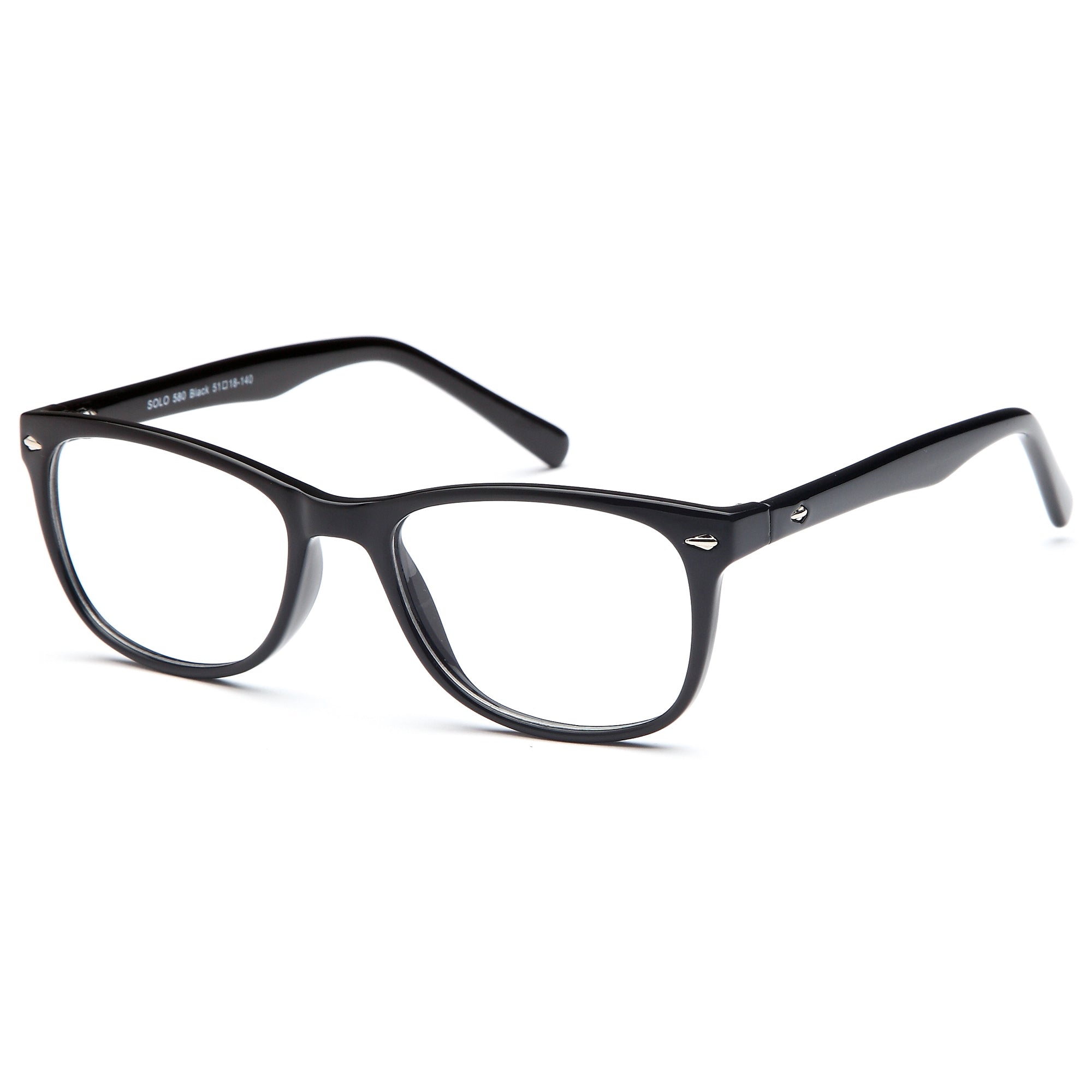Solo SOLO 580 Black Plastic Glasses – Unisex Full Rim Eyewear