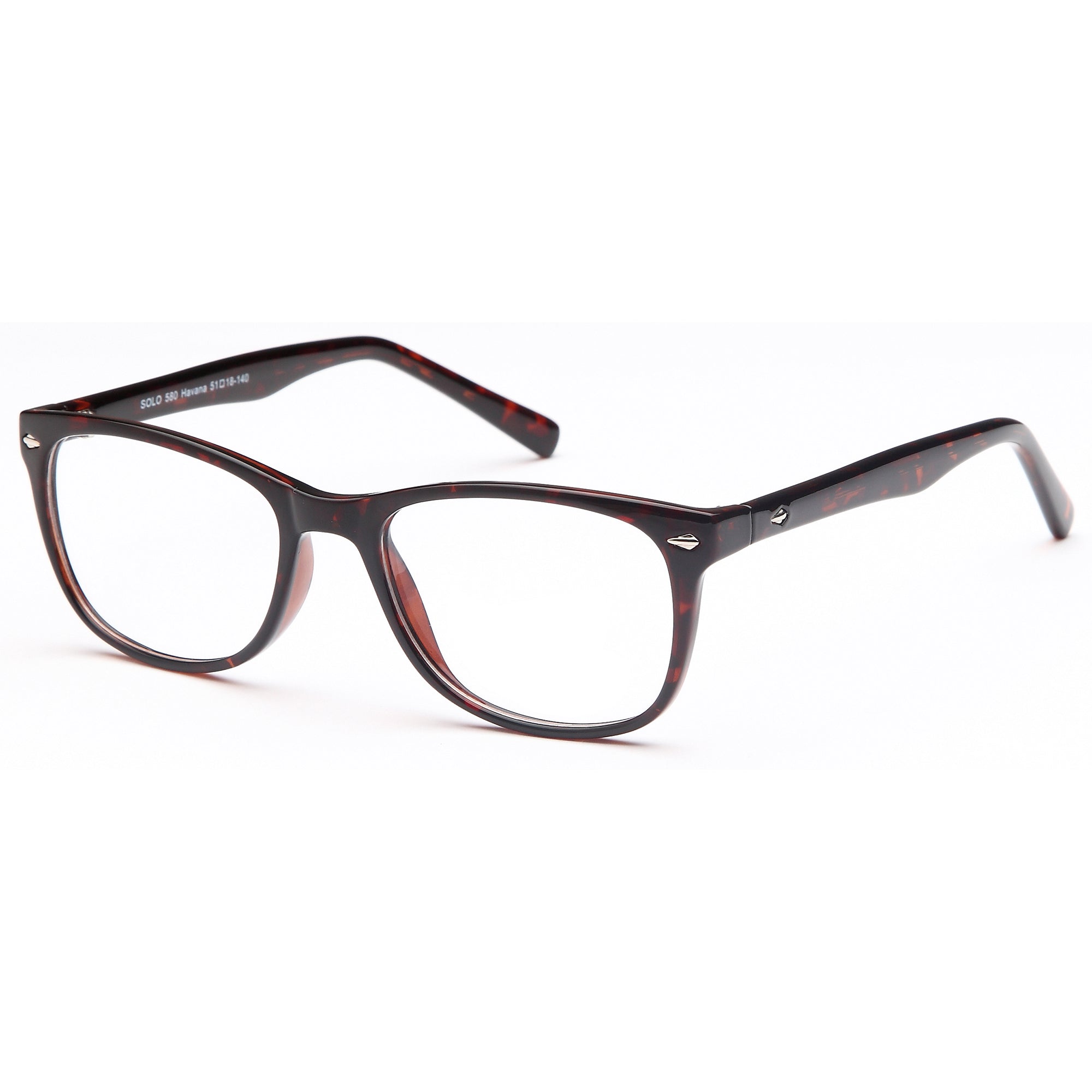 Solo SOLO 580 Havana Plastic Glasses – Unisex Full Rim Eyewear