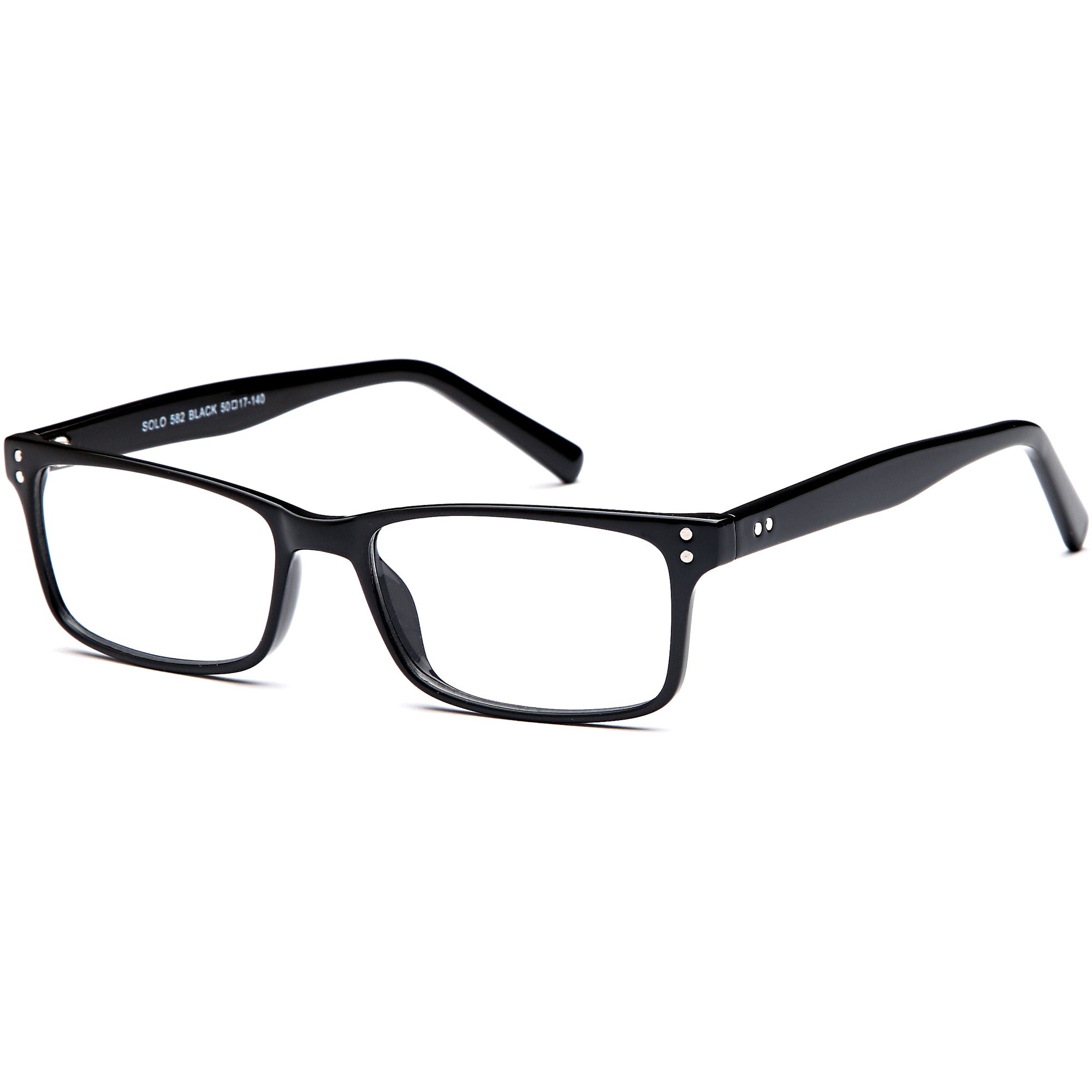 Solo SOLO 582 Black Plastic Glasses – Unisex Full Rim Eyewear