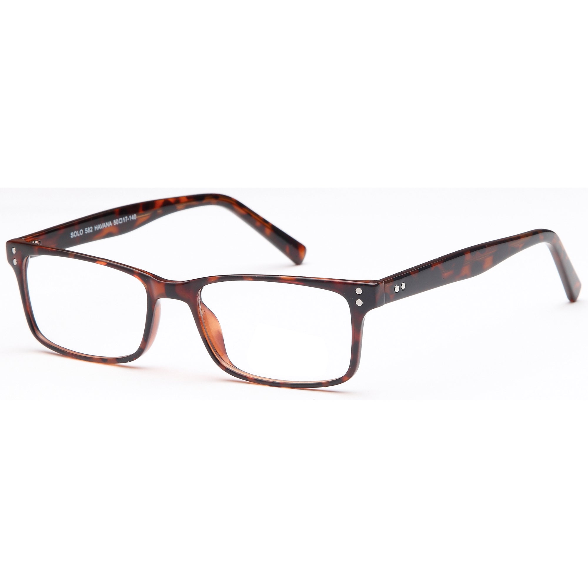 Solo SOLO 582 Havana Plastic Glasses – Unisex Full Rim Eyewear