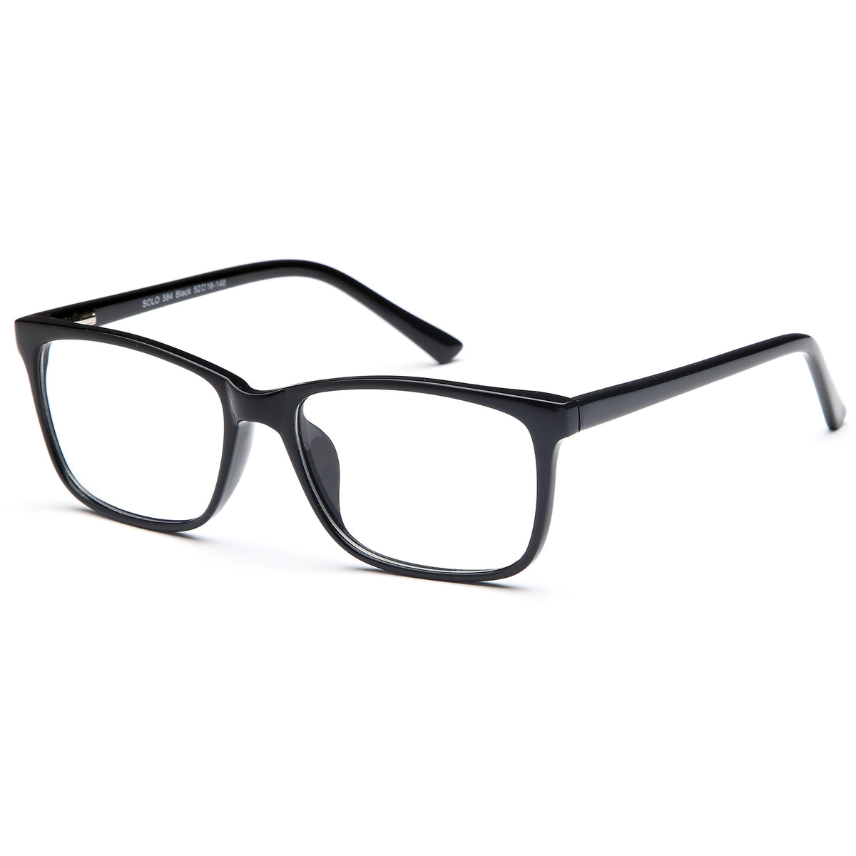SOLO 584 Black Square Plastic Glasses – Unisex Full Rim Eyewear