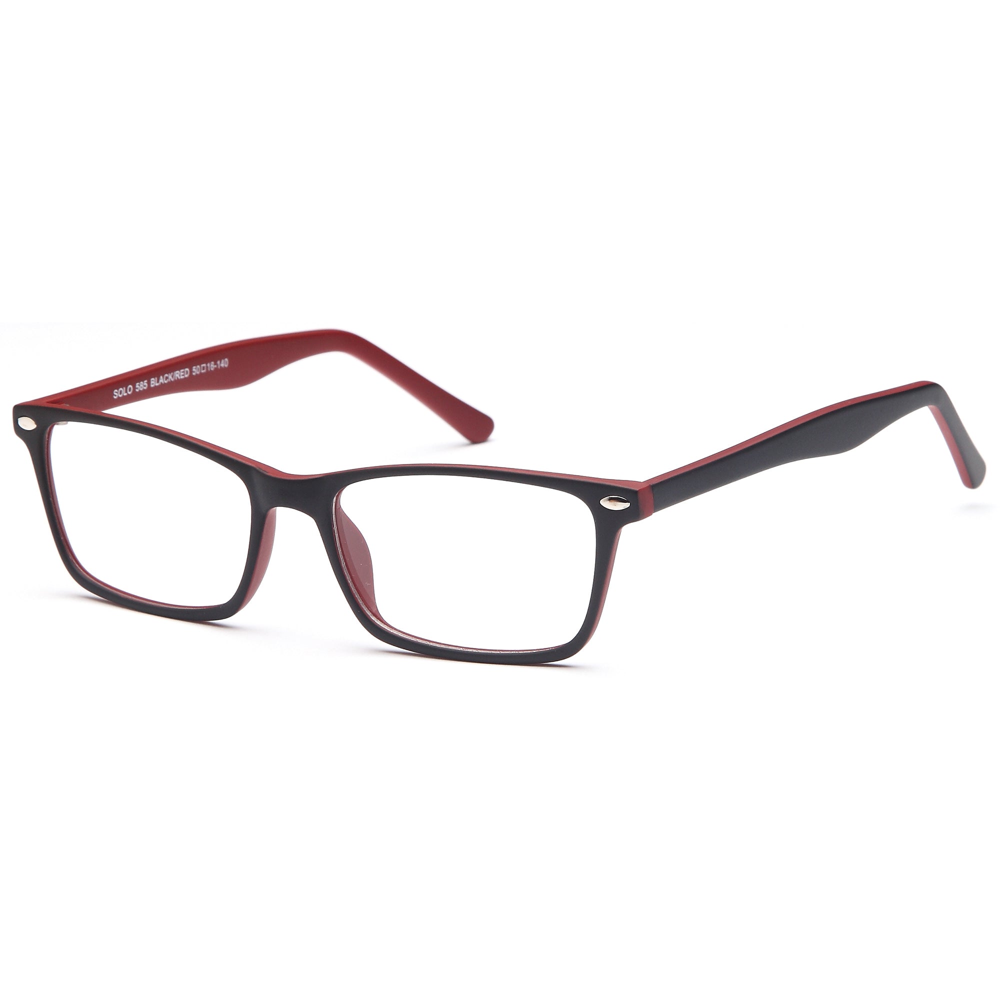 Solo SOLO 585 Black/Red Plastic Glasses – Unisex Full Rim Eyewear