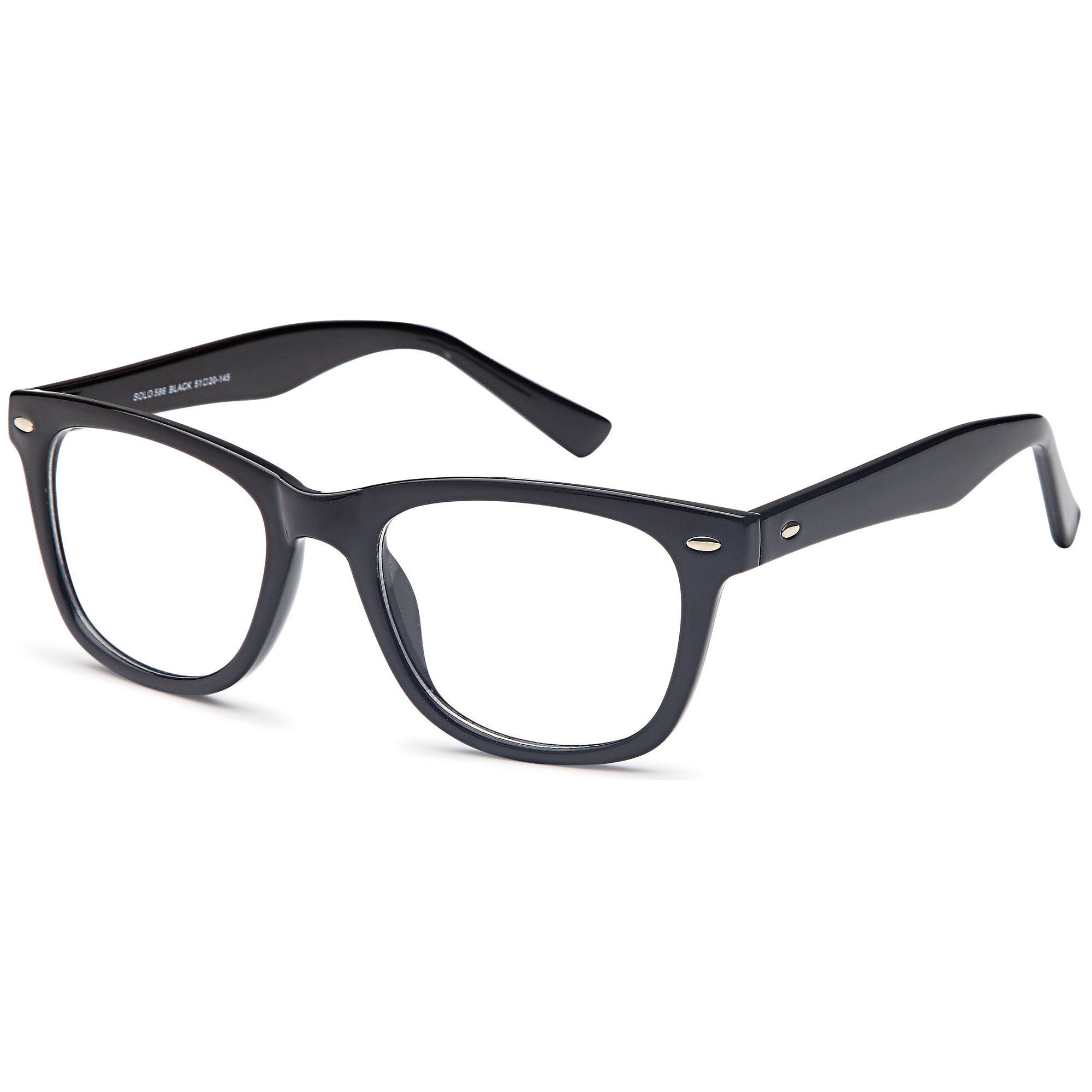 Solo SOLO 586 Black Plastic Glasses – Unisex Full Rim Eyewear