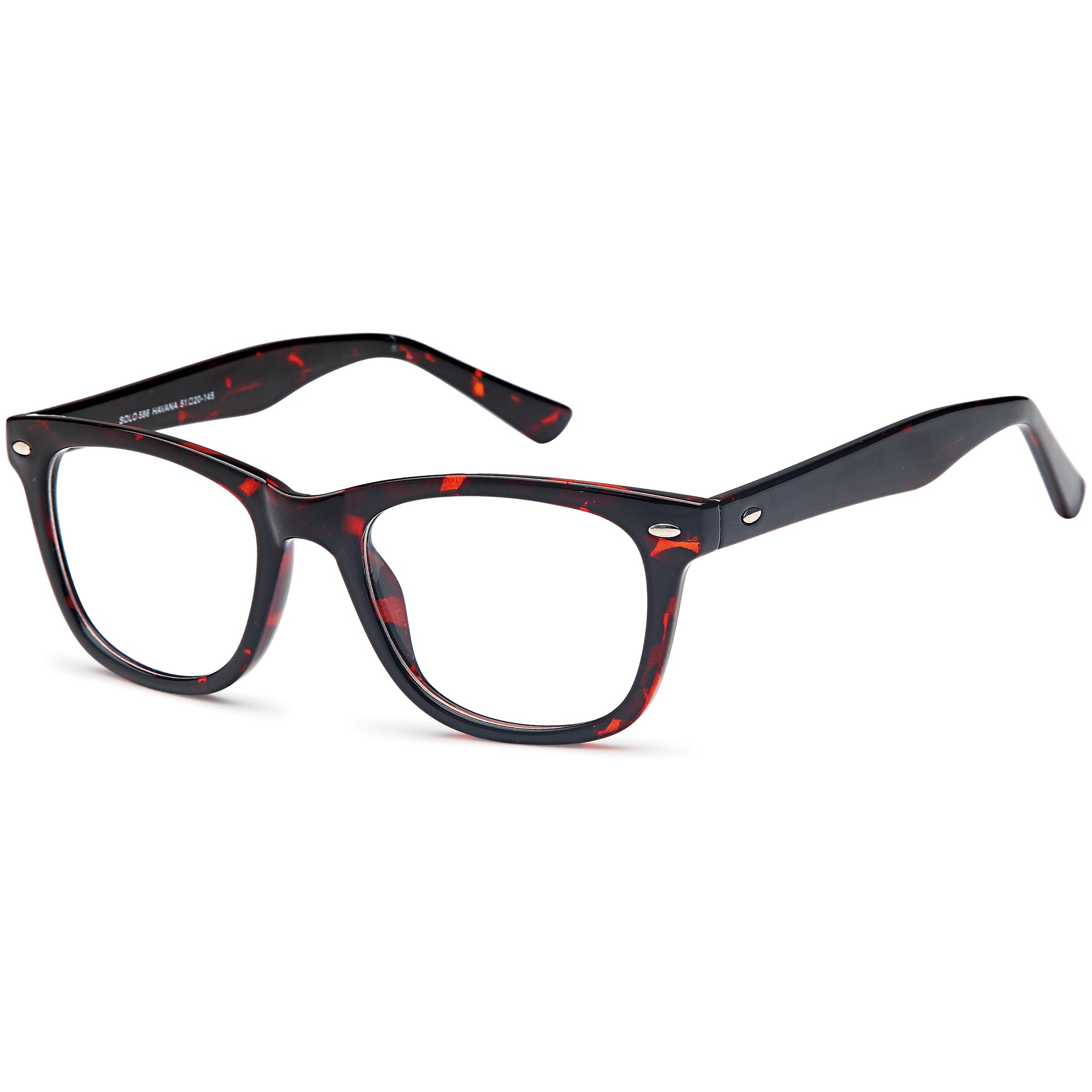 Solo SOLO 586 Havana Plastic Glasses – Unisex Full Rim Eyewear