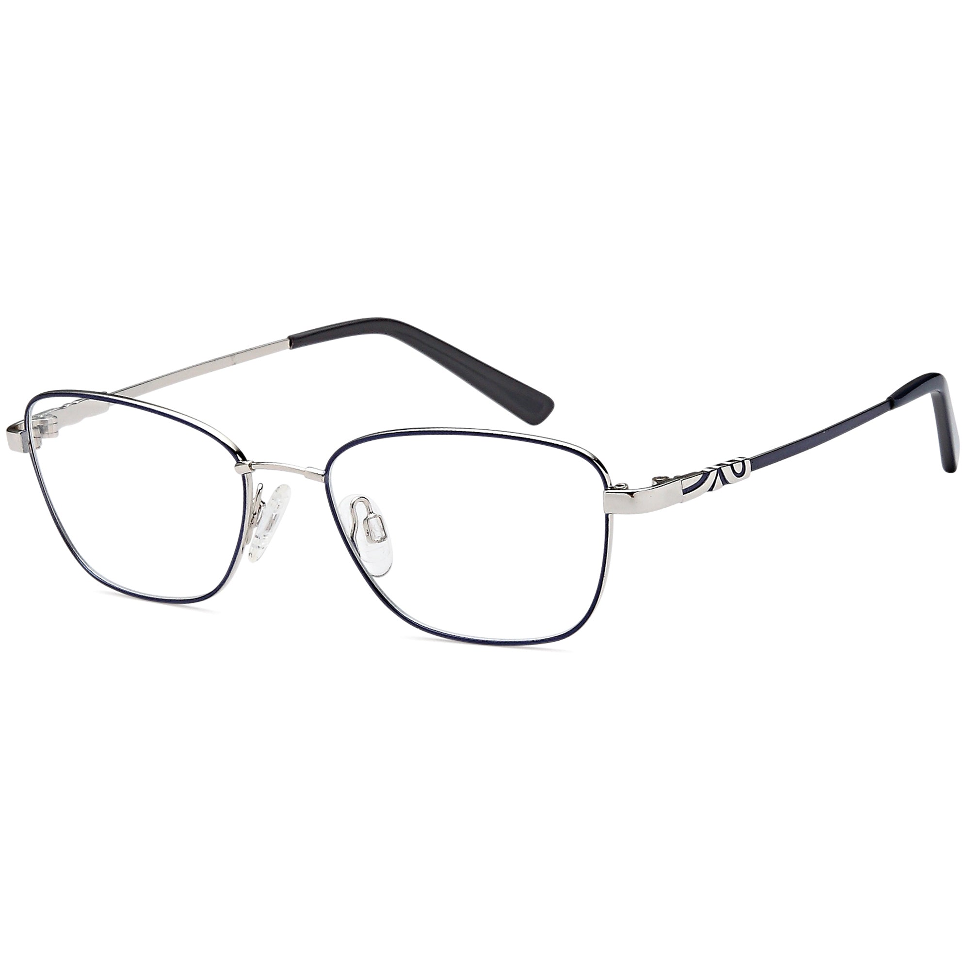Flexit MODEL6042 Blue/Silver Square Metal Glasses – Women Full Rim Eyewear