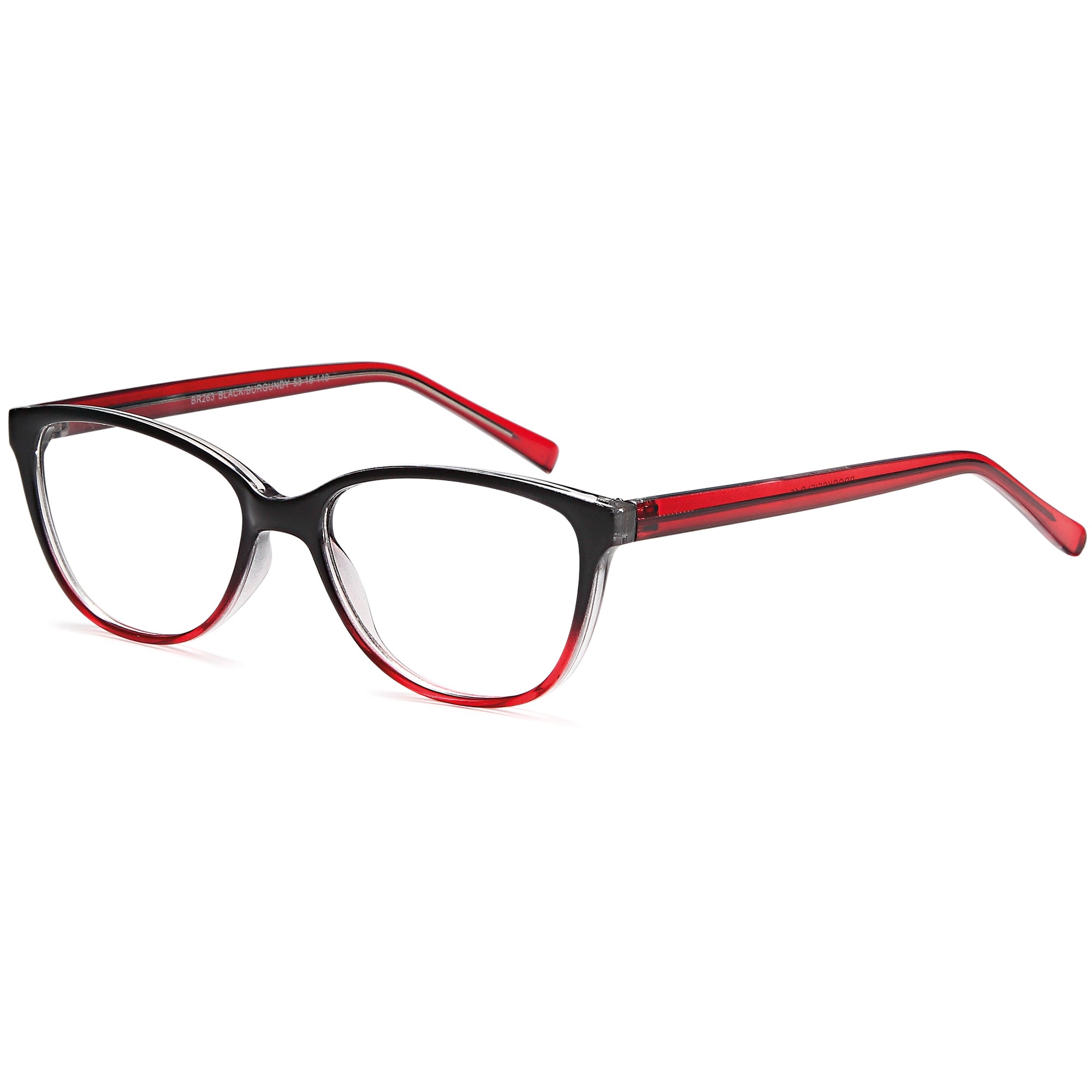 Brooksfield BR263 Black/Burgundy Square Plastic Glasses – Women Full Rim Eyewear