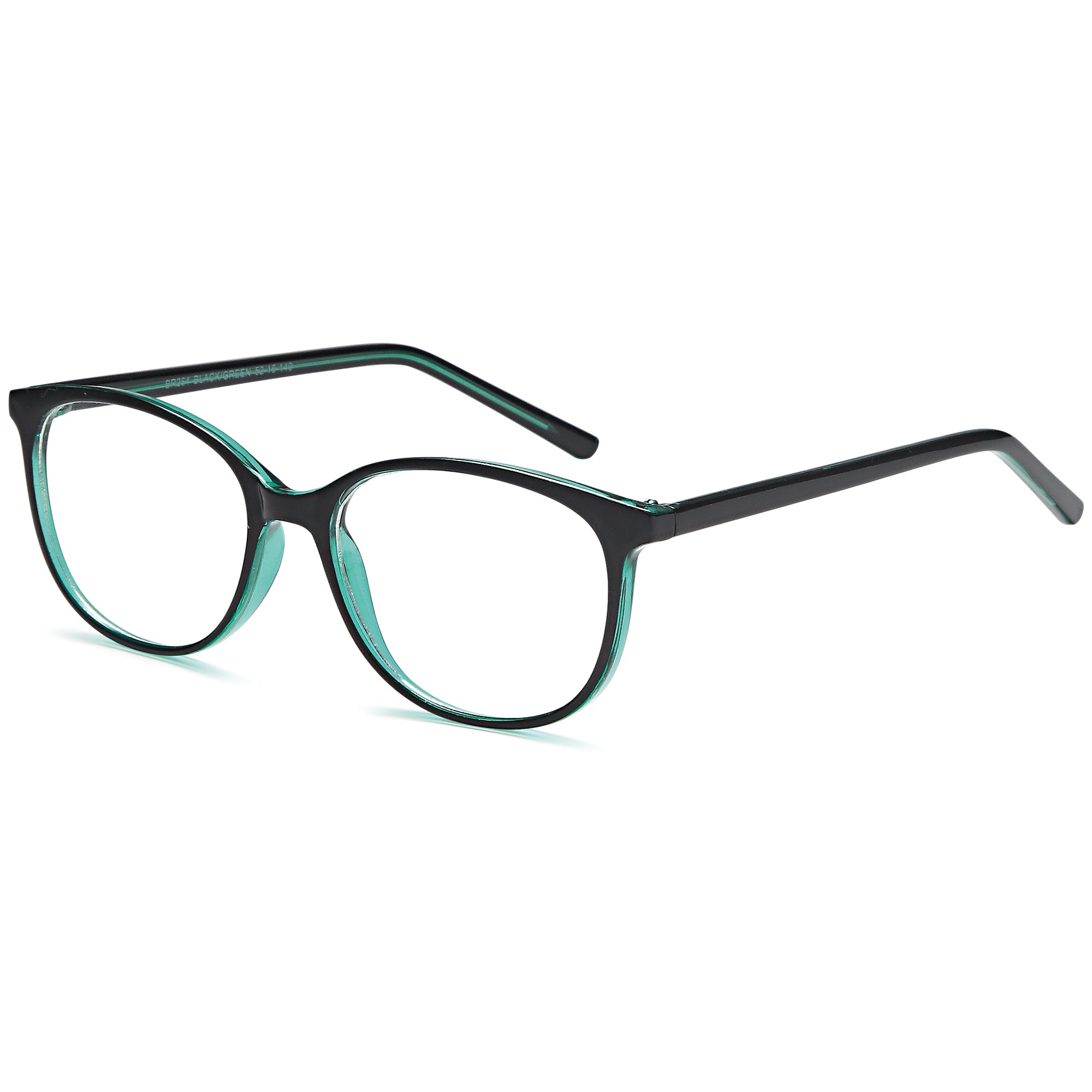Brooksfield BR264 Black/Green Square Plastic Glasses – Women Full Rim Eyewear