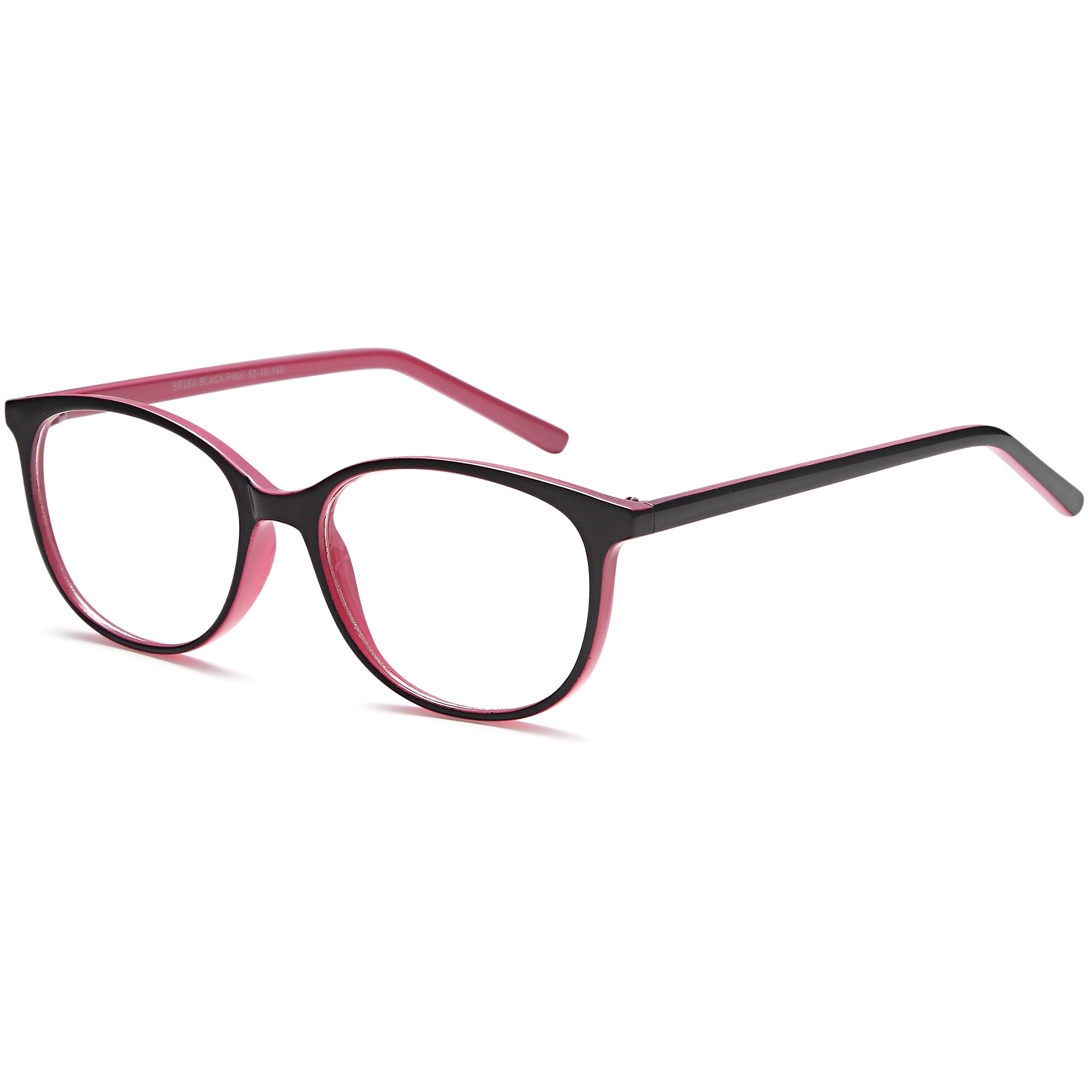 Brooksfield BR264 Black/Pink Square Plastic Glasses – Women Full Rim Eyewear