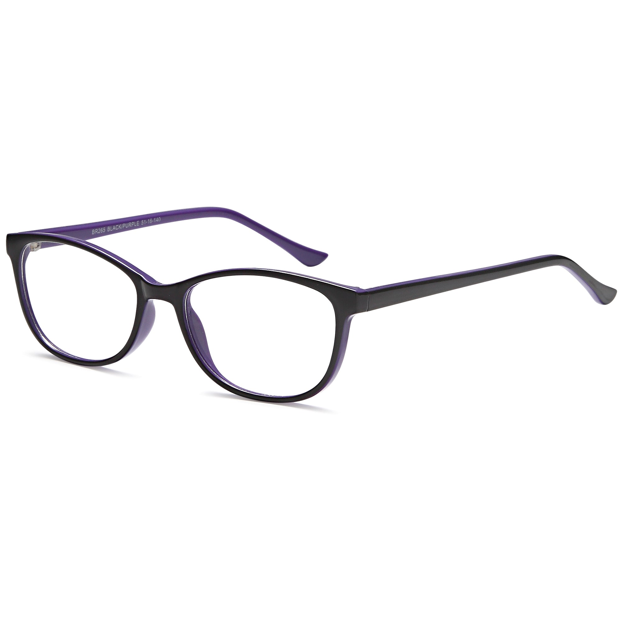 Brooksfield BR265 Black/Purple Square Plastic Glasses – Women Full Rim Eyewear