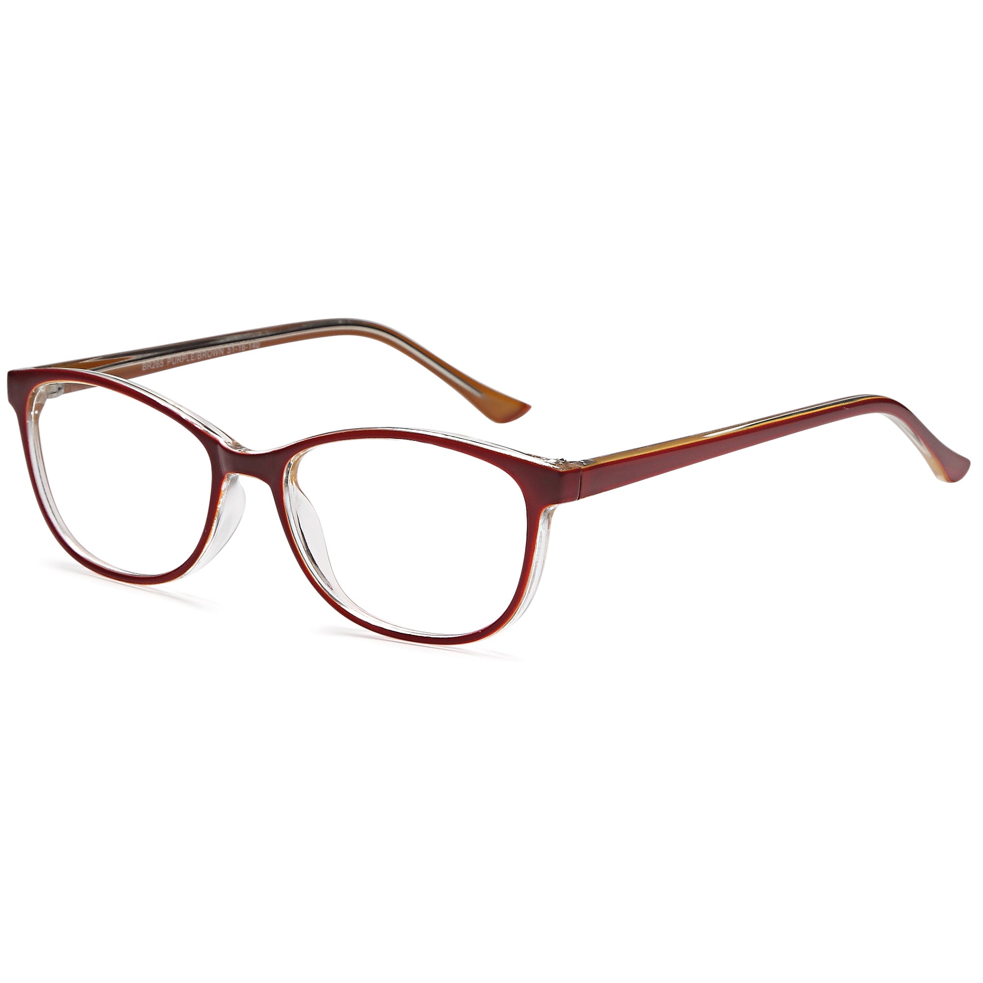 Brooksfield BR265 Purple/Brown Square Plastic Glasses – Women Full Rim Eyewear
