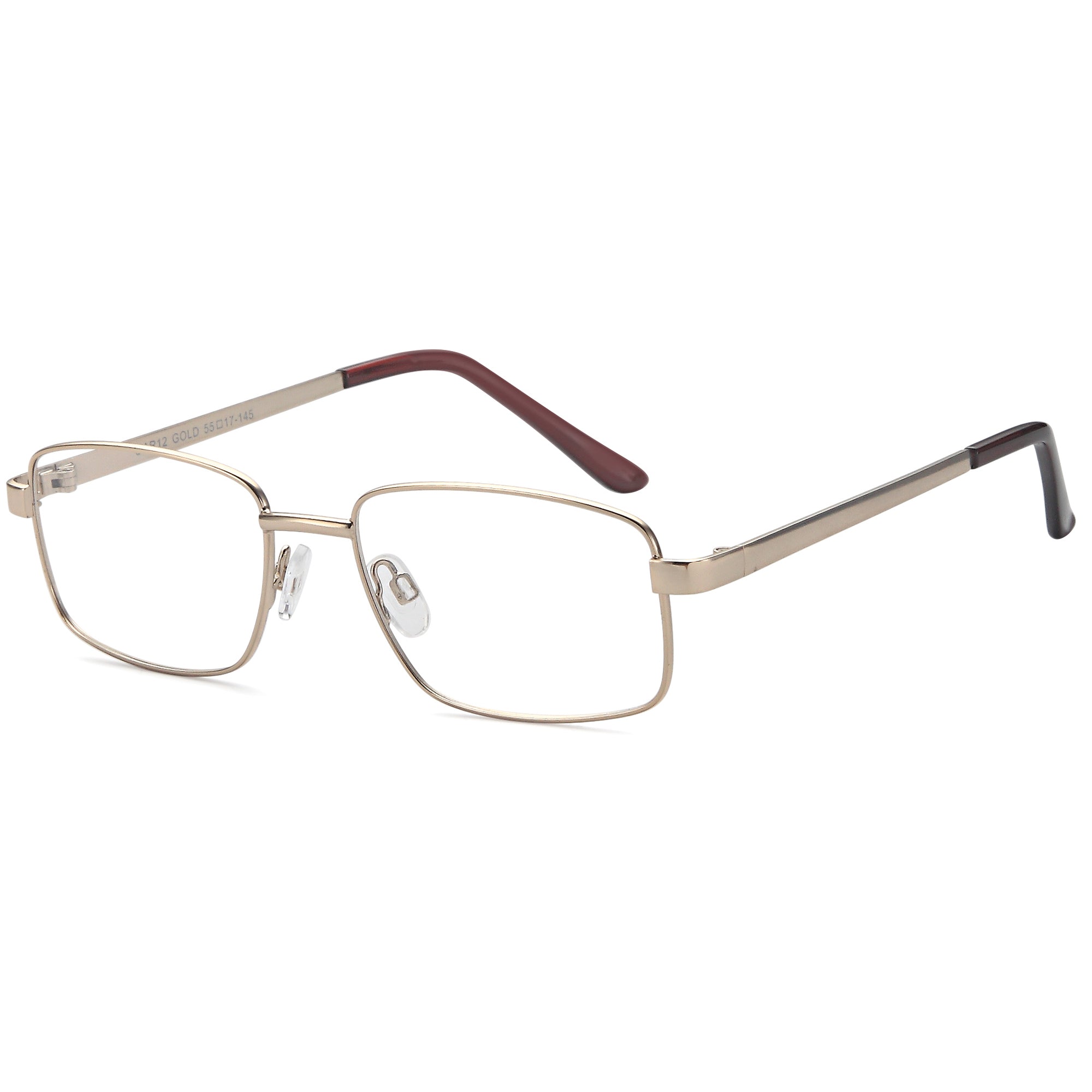 Carlton CAR12 Gold Square Metal Glasses – Men Full Rim Eyewear