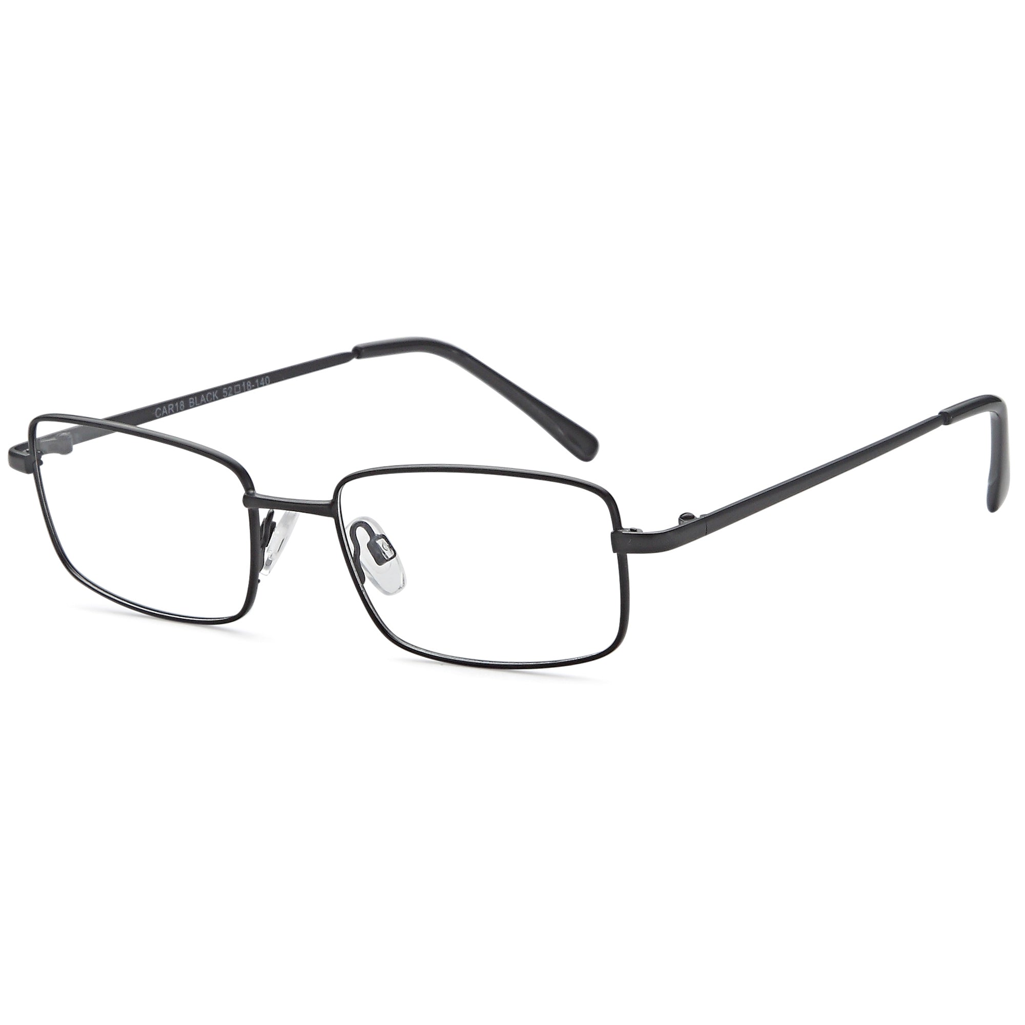 Carlton CAR18 Black Square Metal Glasses – Men Full Rim Eyewear