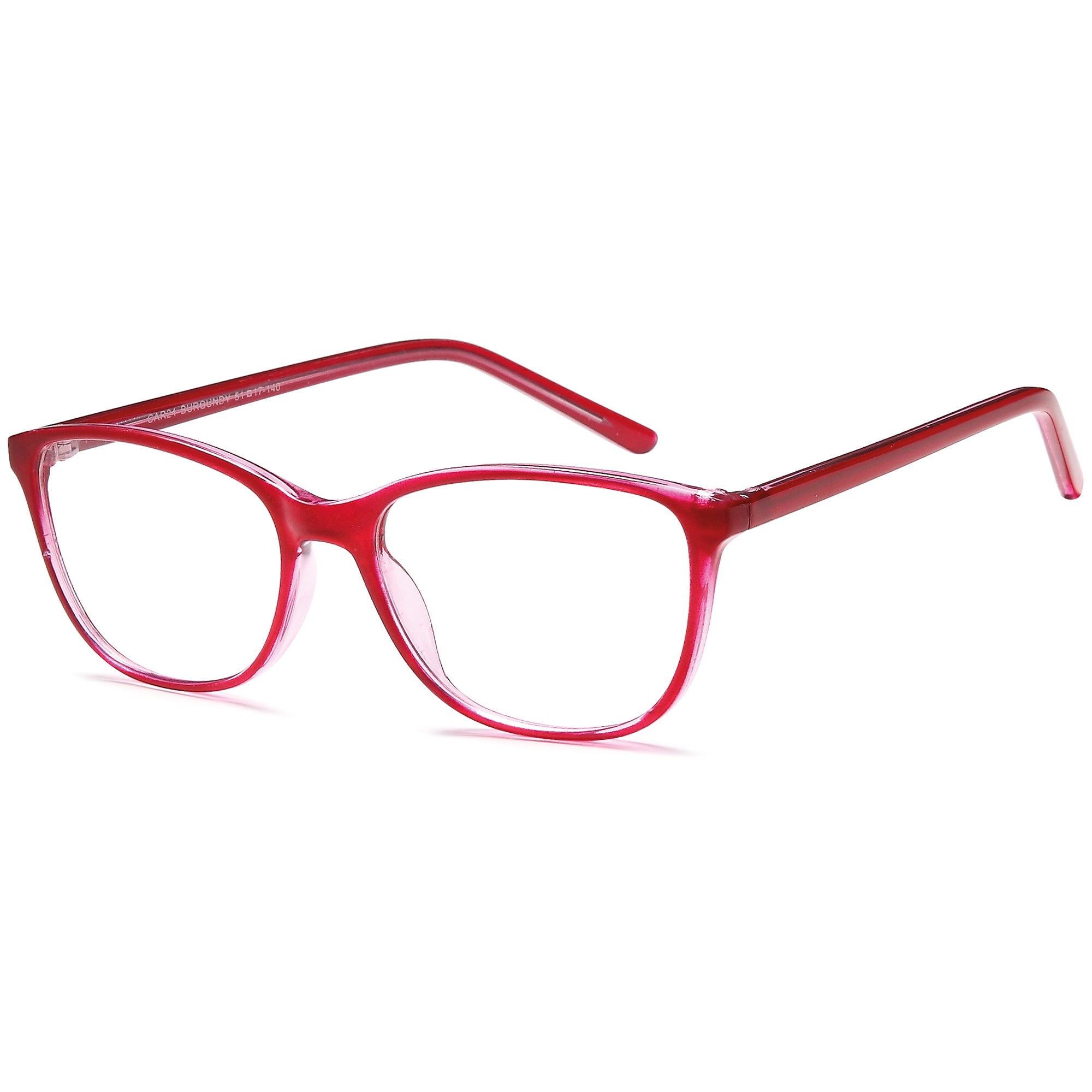 Carlton CAR24 Burgundy Square Plastic Glasses – Women Full Rim Eyewear