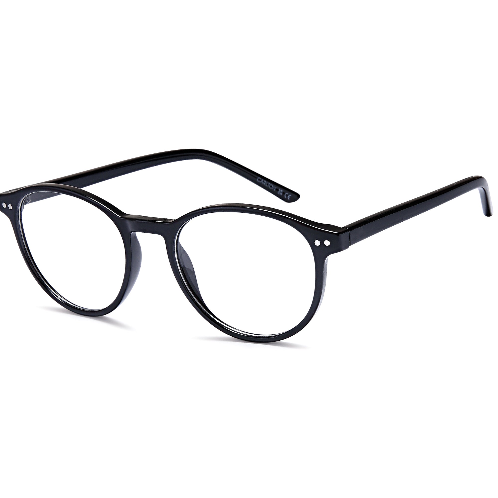 Carlton CAR27 Black Round Plastic Glasses – Unisex Full Rim Eyewear