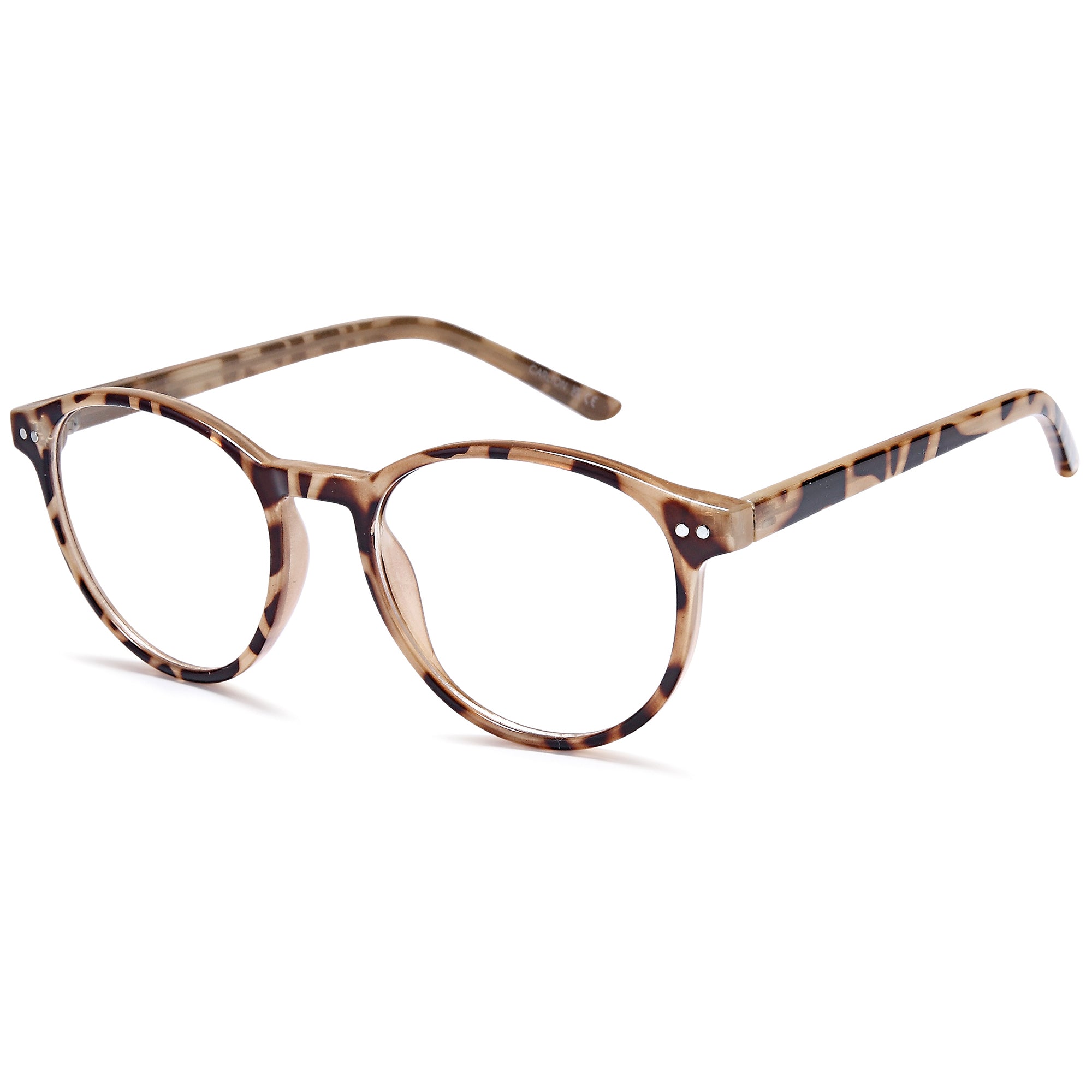 Carlton CAR27 Havana Round Plastic Glasses – Unisex Full Rim Eyewear