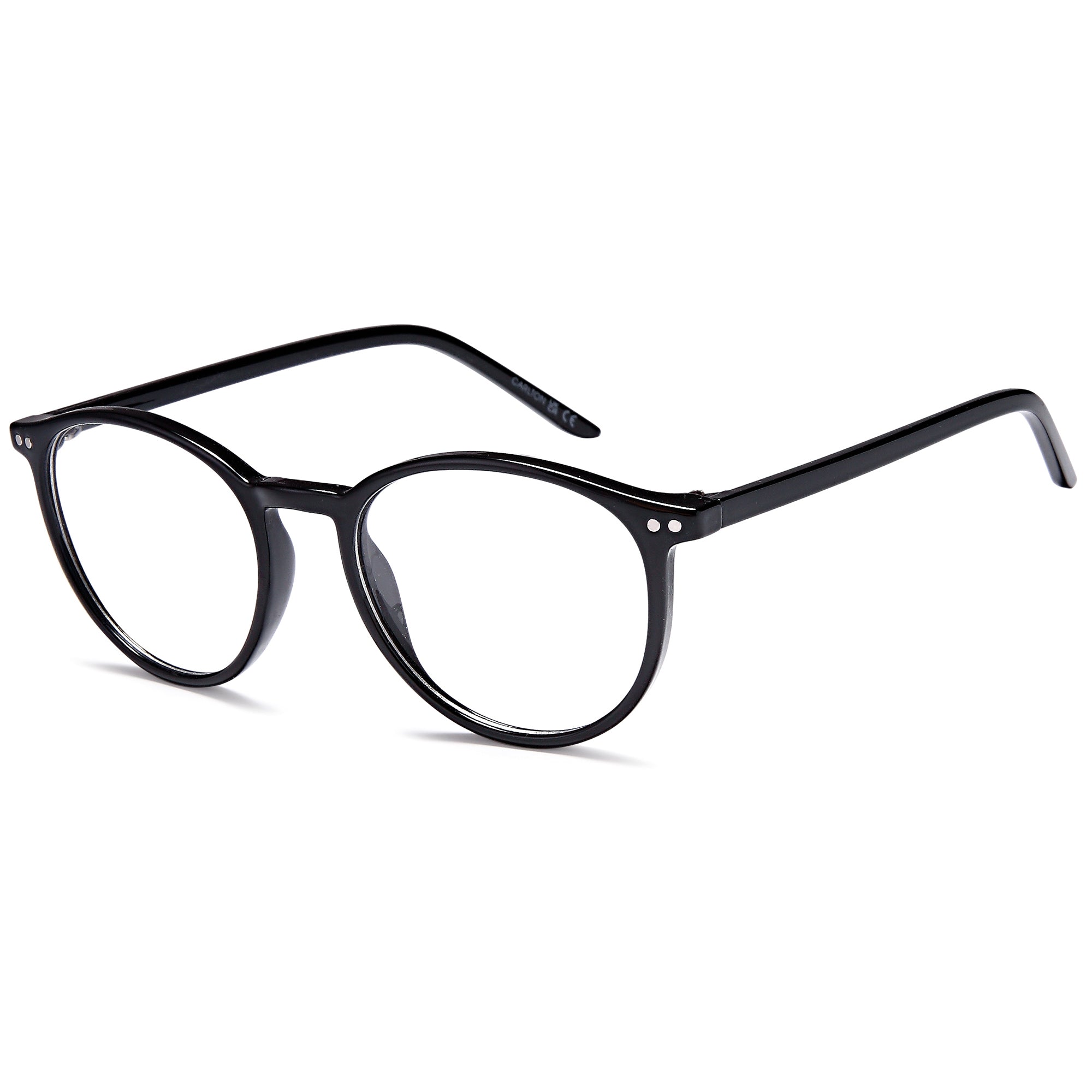 Carlton CAR28 Black Round Plastic Glasses – Unisex Full Rim Eyewear