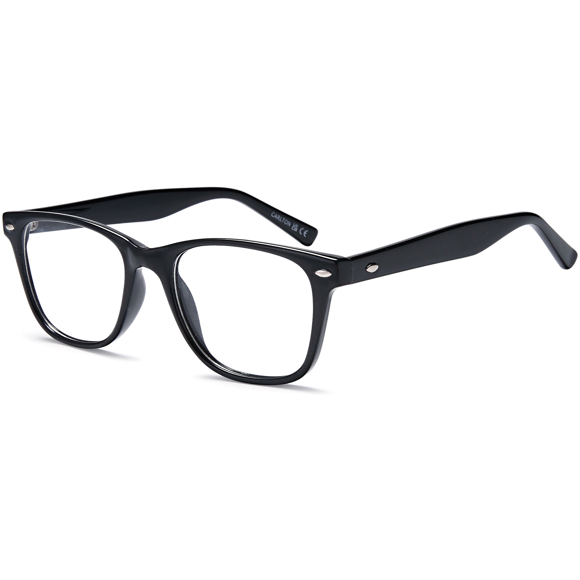 Carlton CAR29 Black Square Plastic Glasses – Unisex Full Rim Eyewear