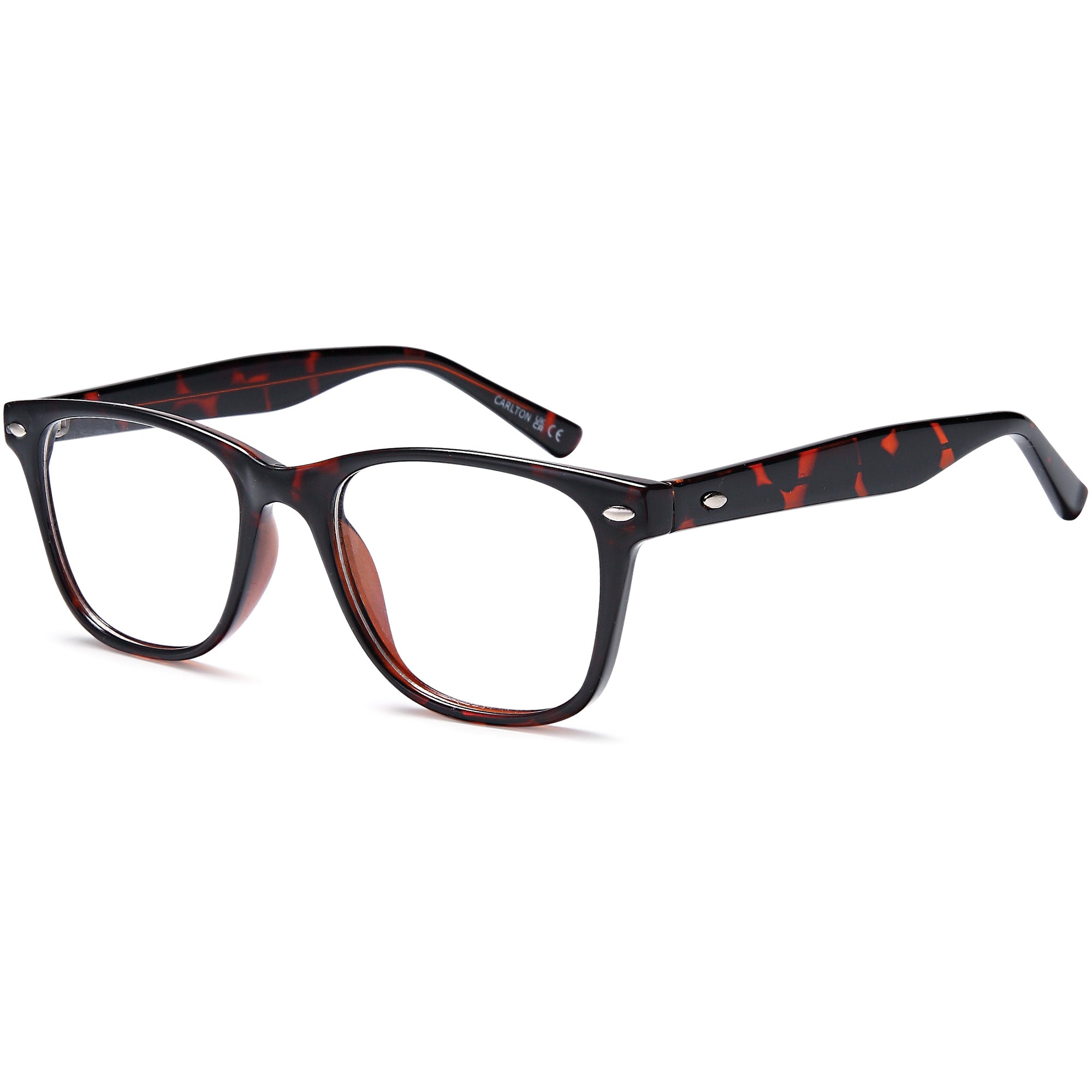 Carlton CAR29 Demi Square Plastic Glasses – Unisex Full Rim Eyewear