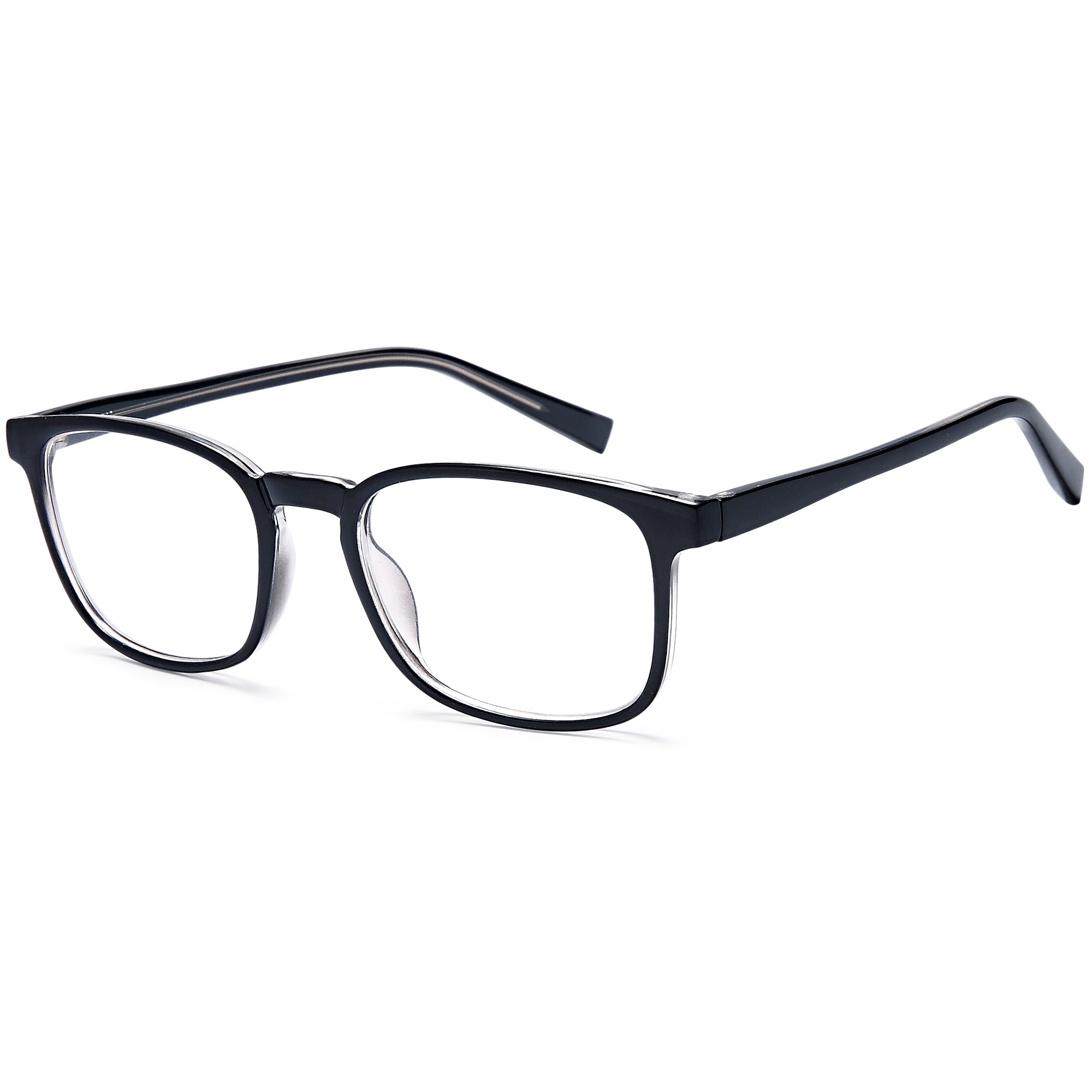 Carlton CAR30 Black Crystal Plastic Glasses – Unisex Full Rim Eyewear