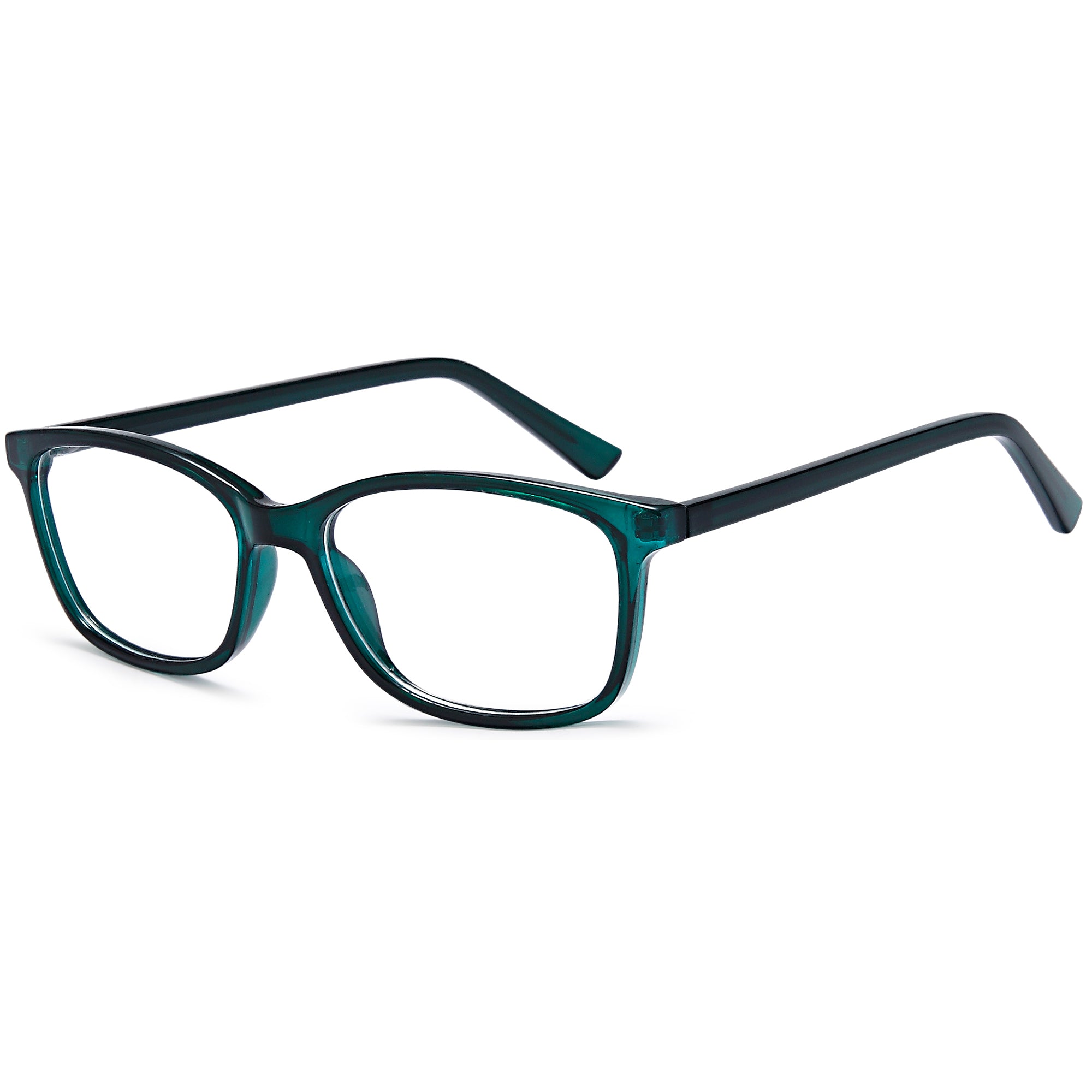 Carlton CAR33 Green Square Plastic Glasses – Women Full Rim Eyewear