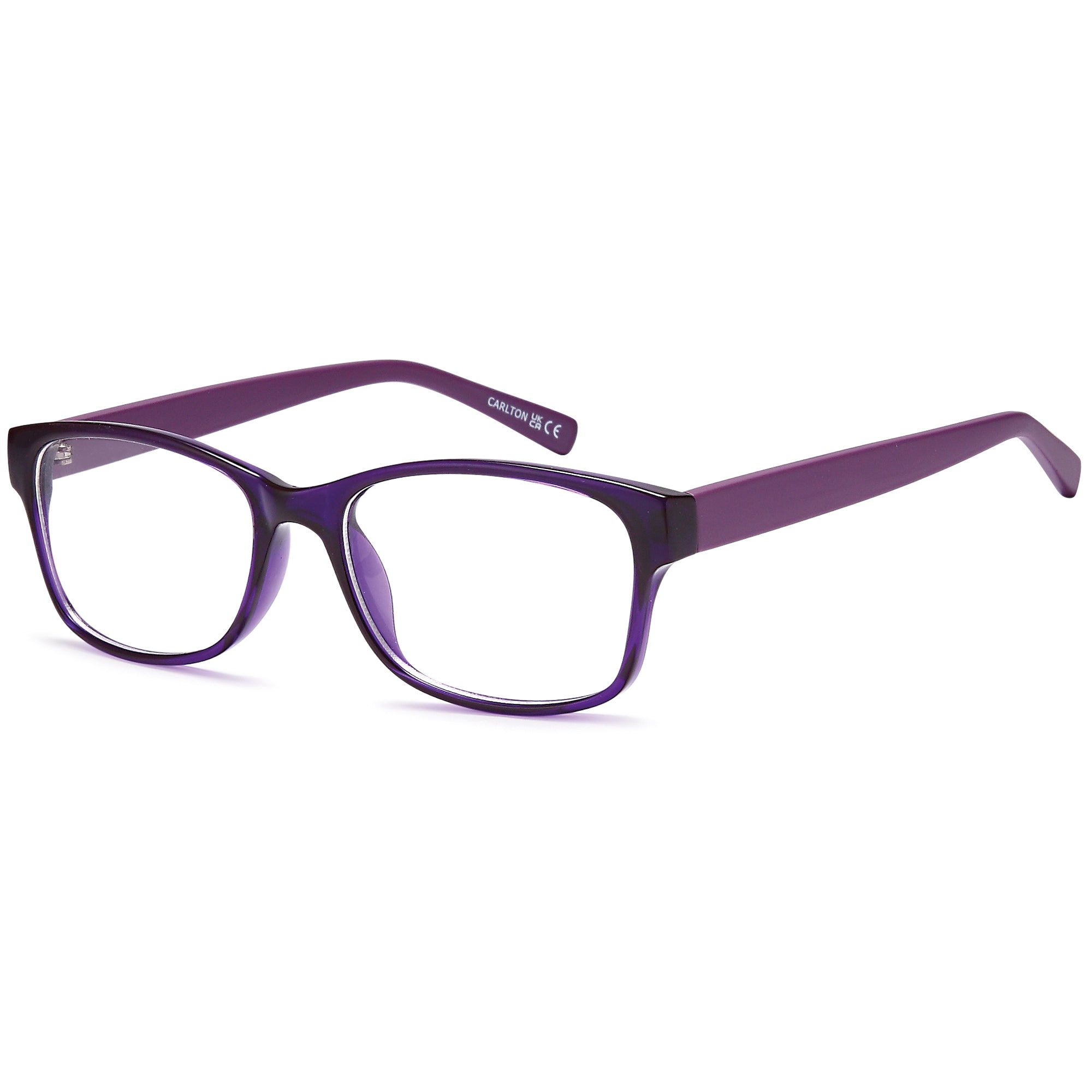Carlton CAR35 Purple Square Plastic Glasses – Women Full Rim Eyewear