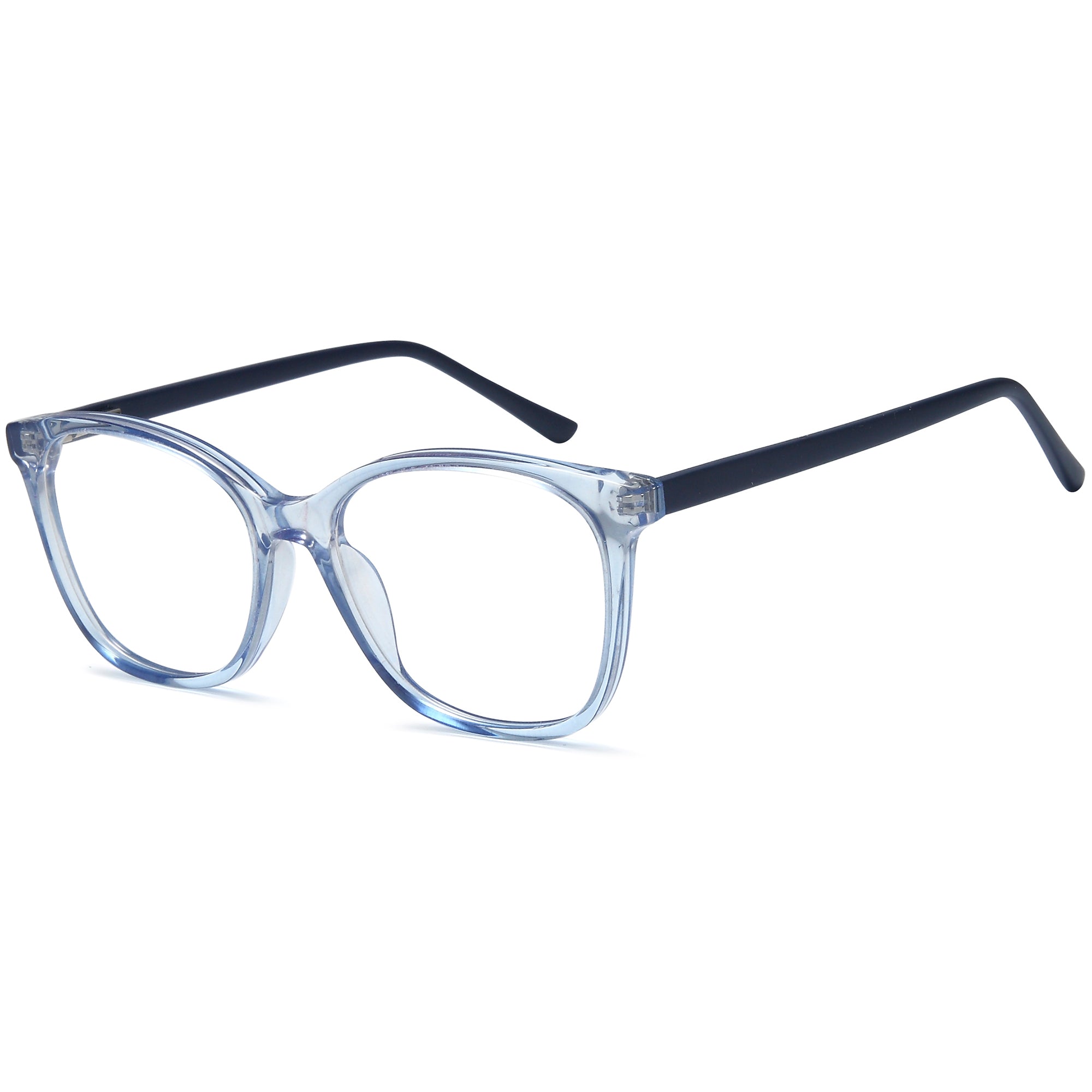 Carlton CAR38 Blue Square Plastic Glasses – Unisex Full Rim Eyewear