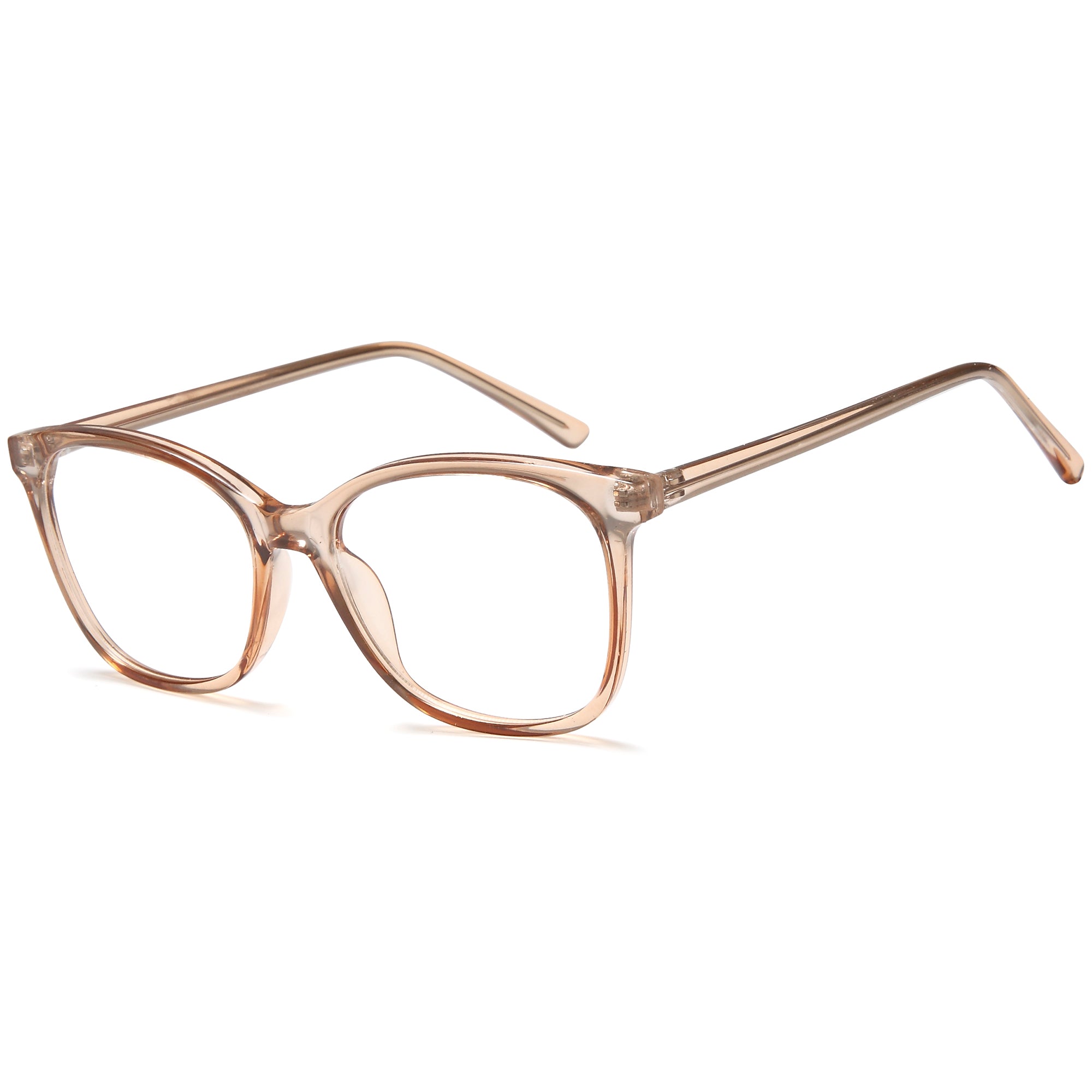 Carlton CAR38 Champagne Square Plastic Glasses – Unisex Full Rim Eyewear