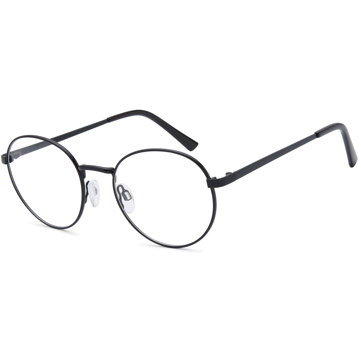 CARLTON CAR41 Black Round Metal Glasses – Unisex Full Rim Eyewear
