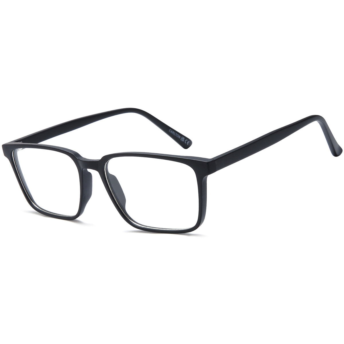 CARLTON CAR44 Black Square Plastic Glasses – Men Full Rim Eyewear