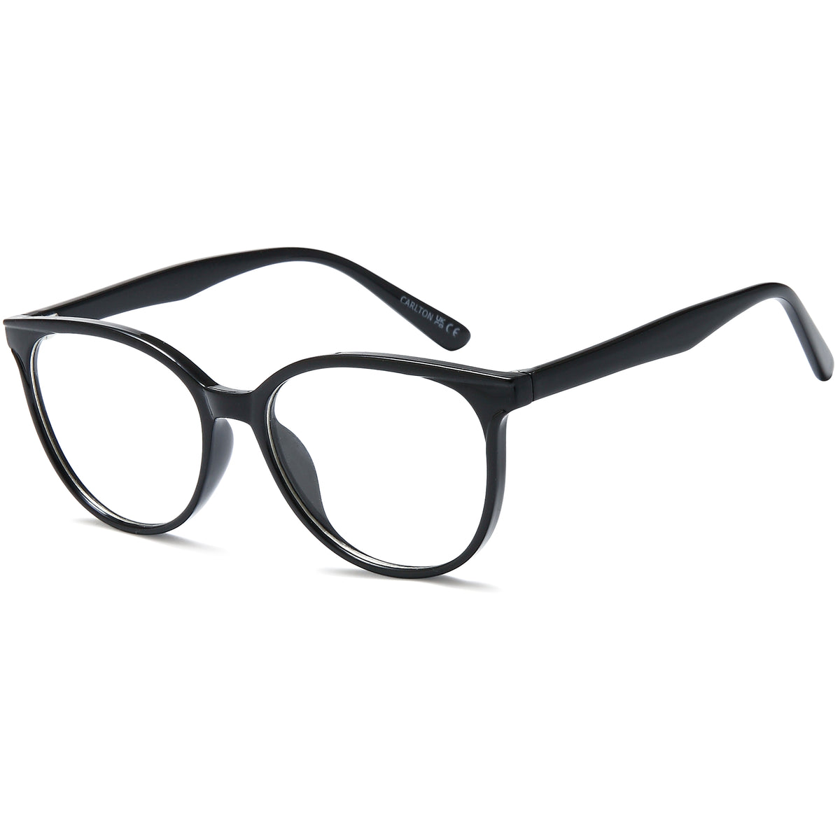 CARLTON CAR46 Black Round Plastic Glasses – Women Full Rim Eyewear
