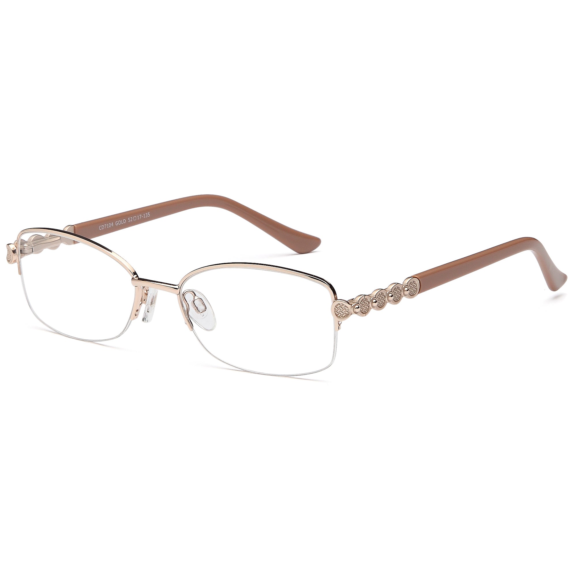 Carducci CD7104 Gold Square Metal Glasses – Women Full Rim Eyewear