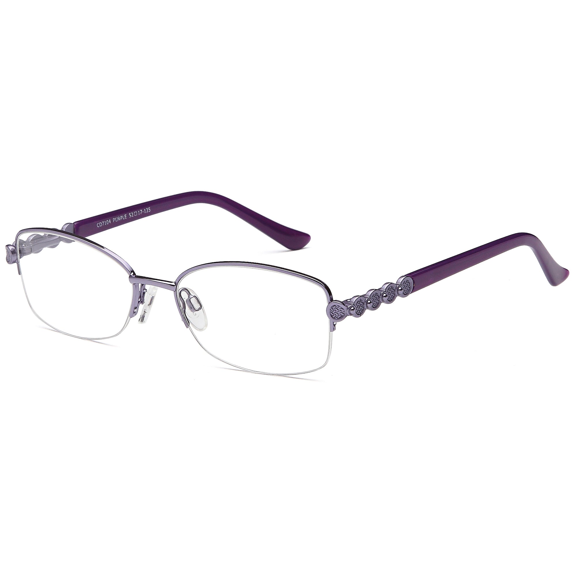 Carducci CD7104 Purple Square Metal Glasses – Women Full Rim Eyewear
