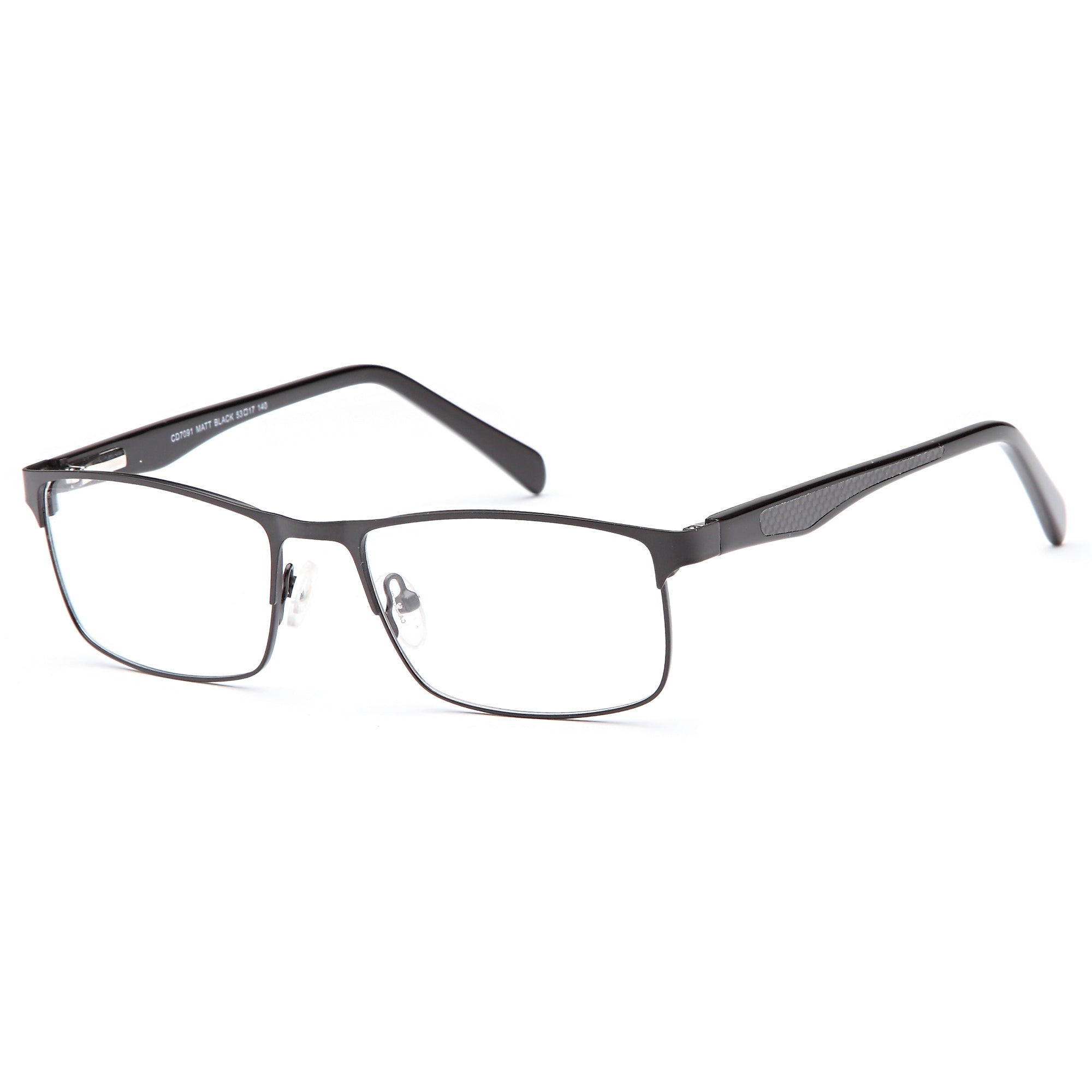 Carducci CD7091 Matt Black Metal Glasses – Unisex Full Rim Eyewear