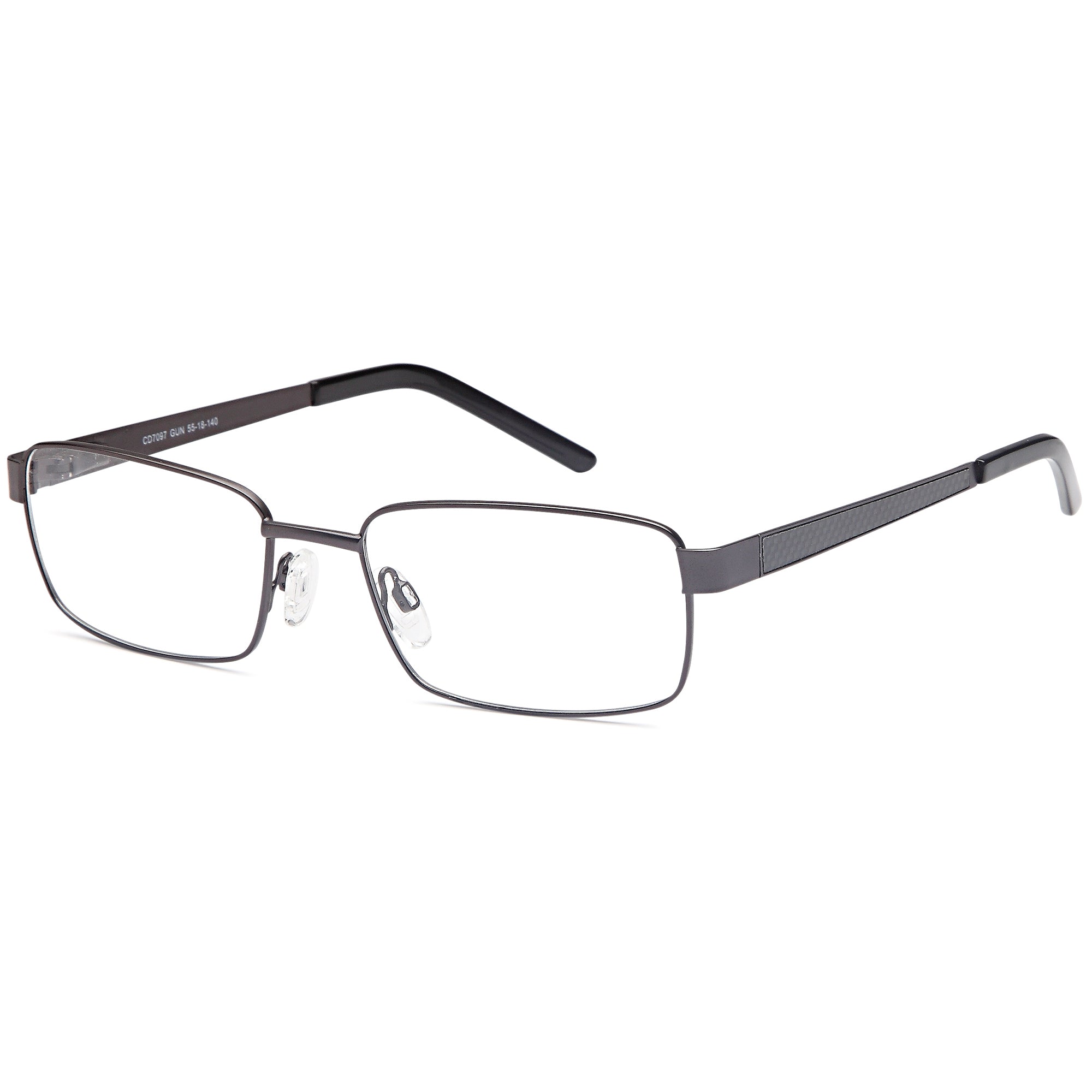 Carducci CD7097 Gun Square Metal Glasses – Men Full Rim Eyewear
