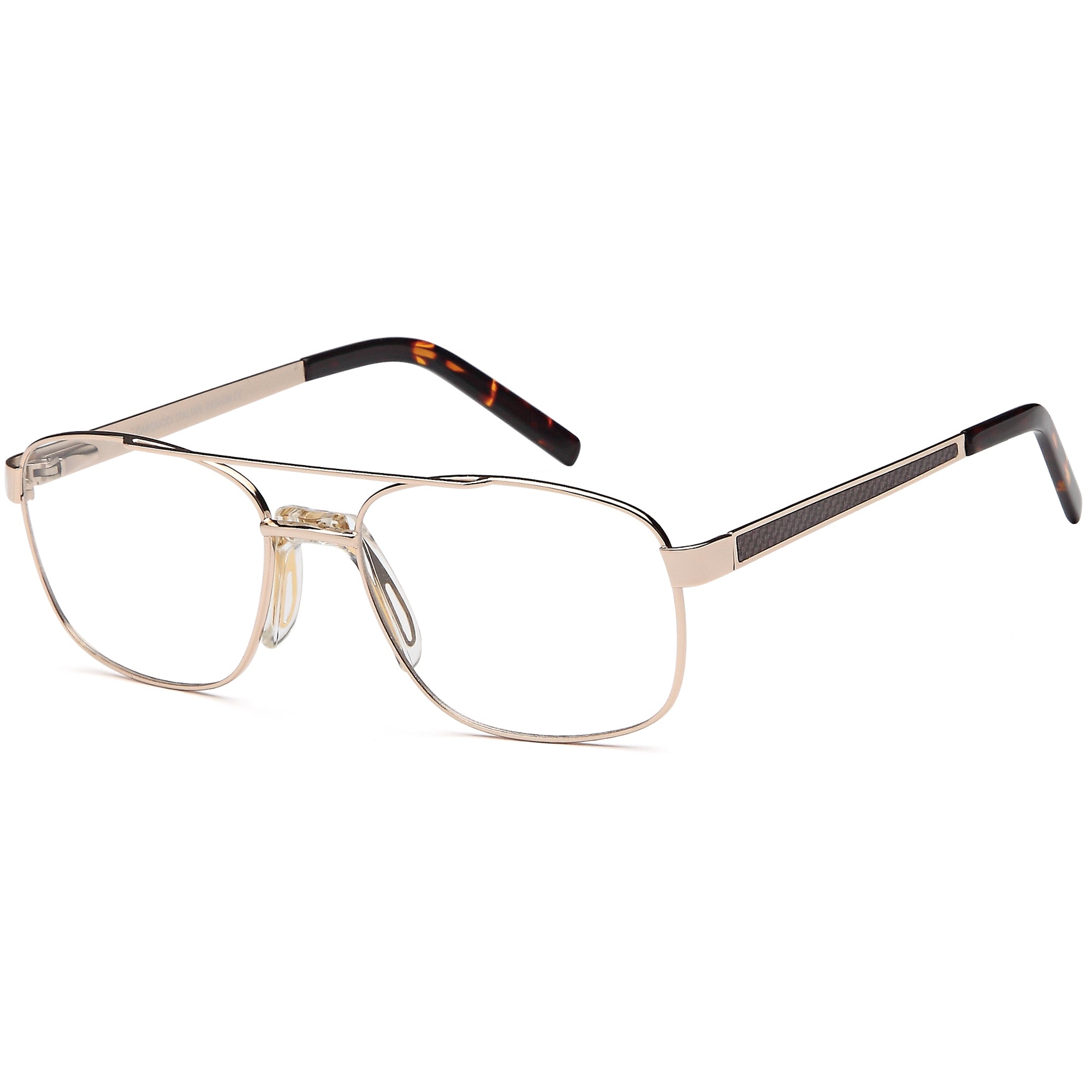 Carducci CD7111 Gold Square Metal Glasses – Men Full Rim Eyewear
