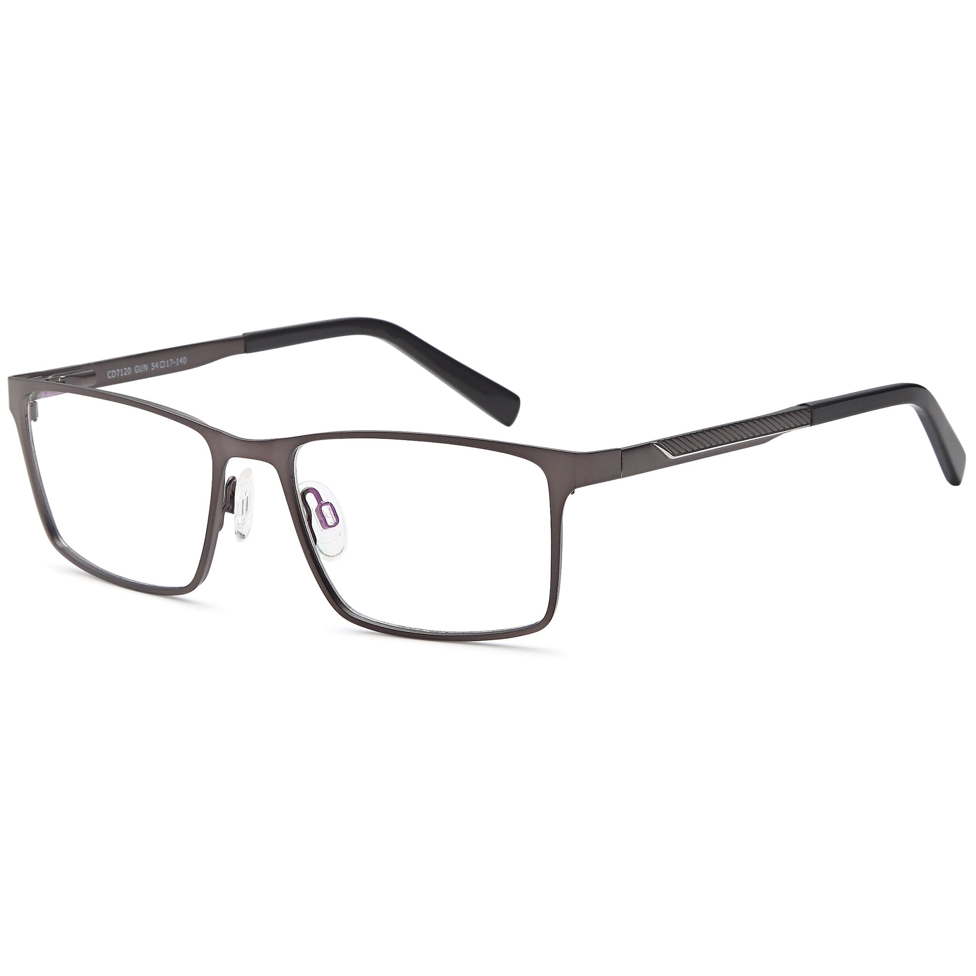 Carducci CD7120 Gun Square Metal Glasses – Men Full Rim Eyewear