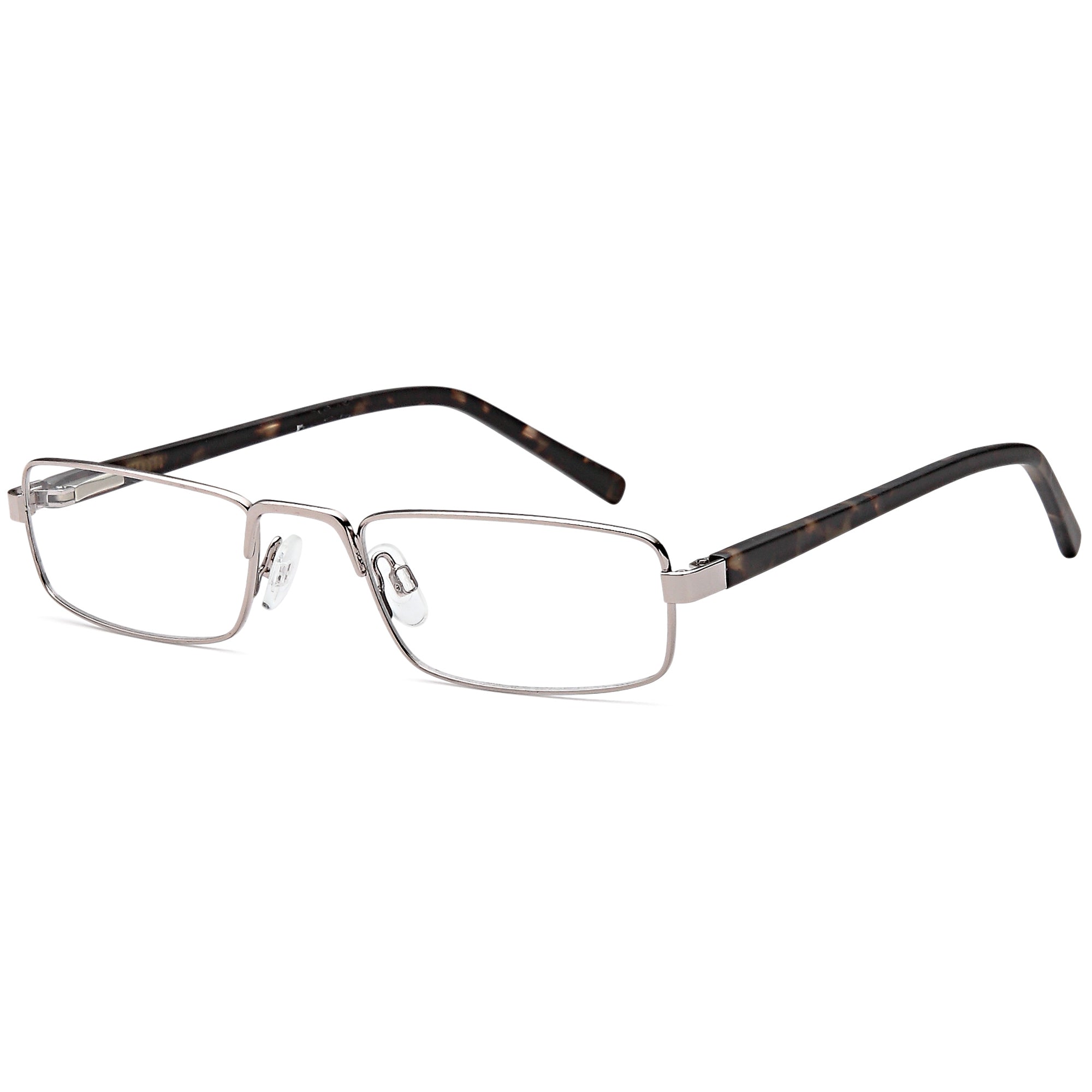 Carducci CD7136 Gun Square Metal Glasses – Unisex Full Rim Eyewear