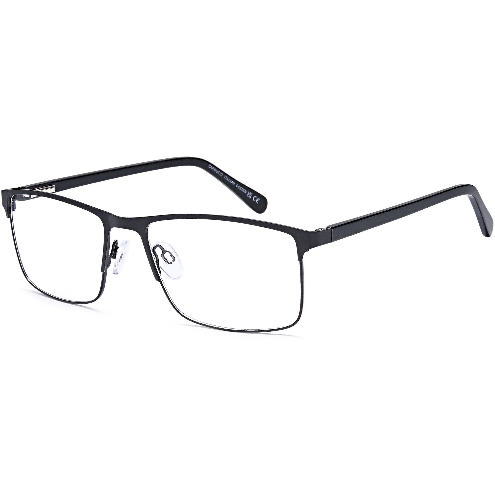 Carducci CD7160 Black Square Metal Glasses – Men Full Rim Eyewear