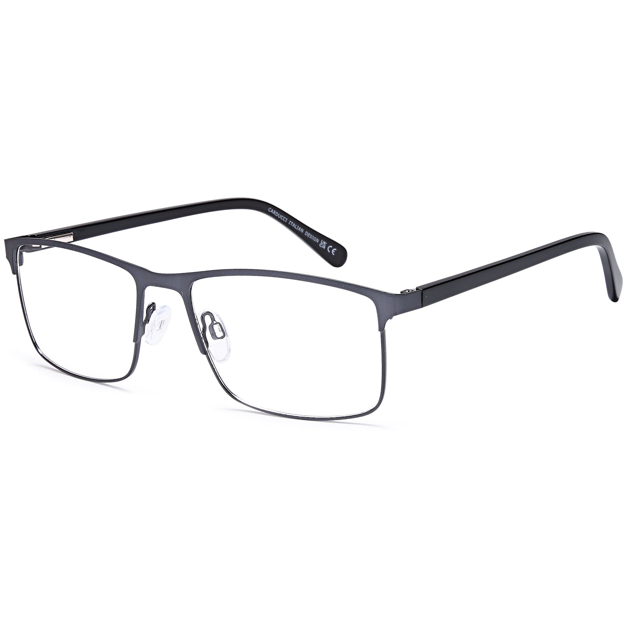 Carducci CD7160 Gun Square Metal Glasses – Men Full Rim Eyewear