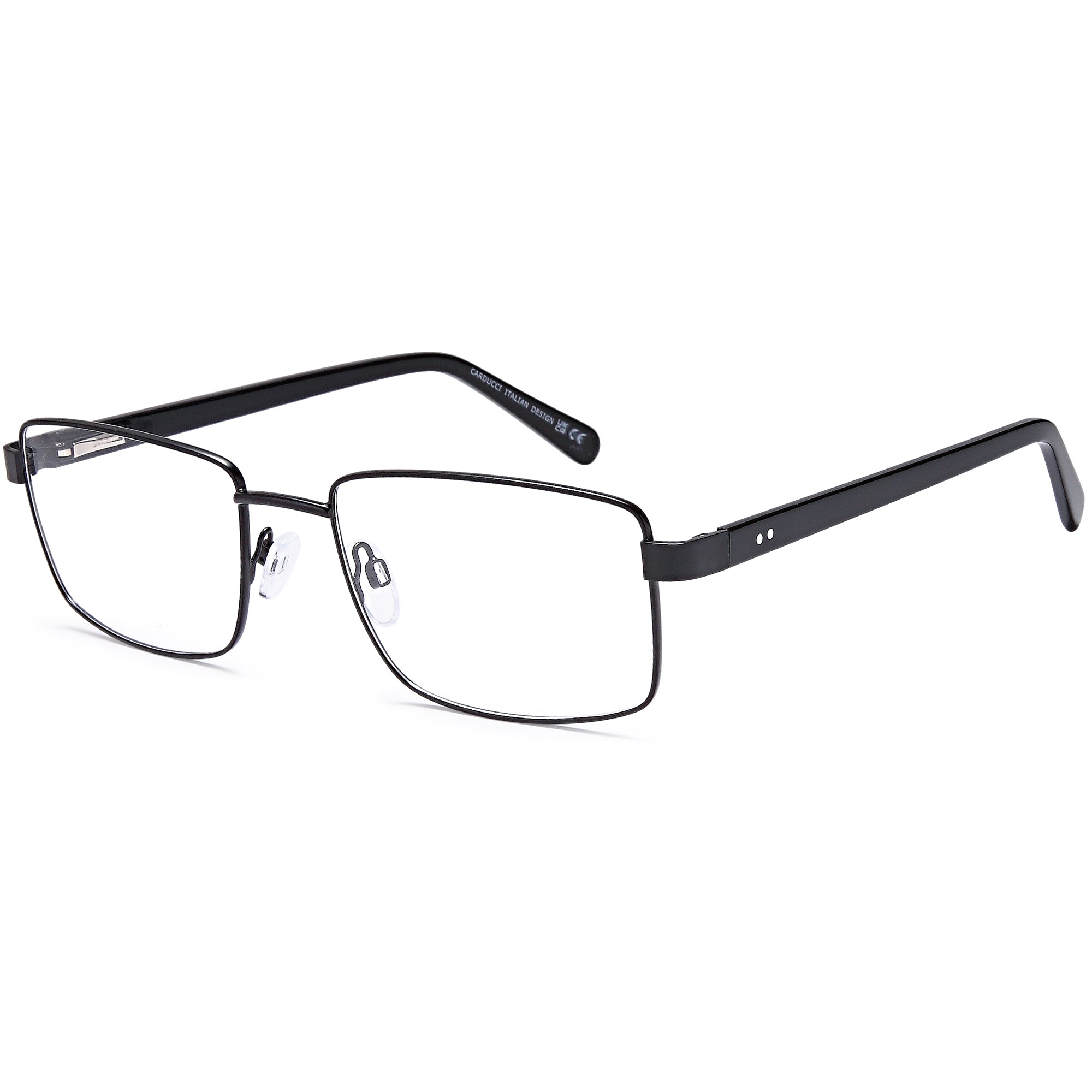Carducci CD7161 Black Square Metal Glasses – Men Full Rim Eyewear