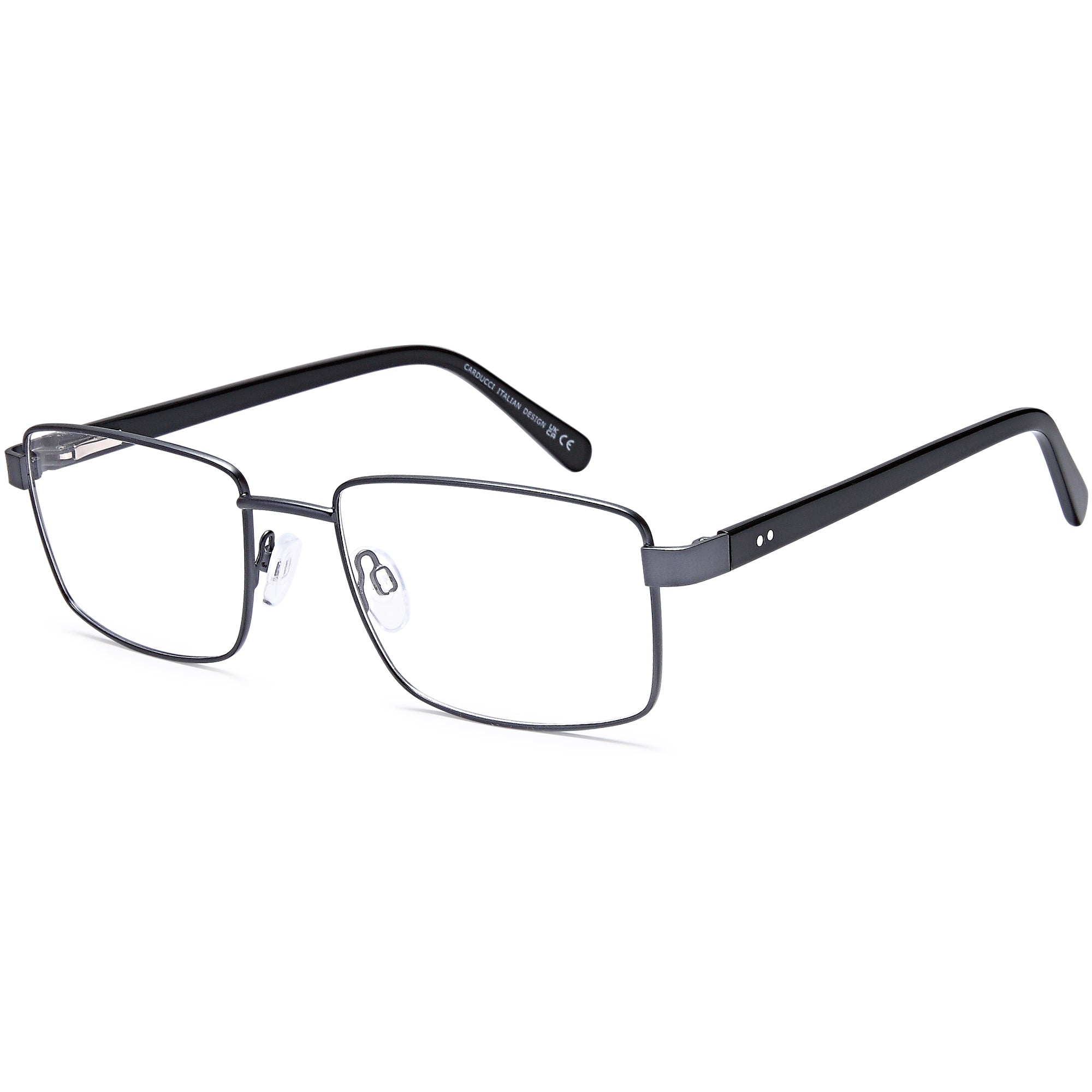 Carducci CD7161 Gun Square Metal Glasses – Men Full Rim Eyewear
