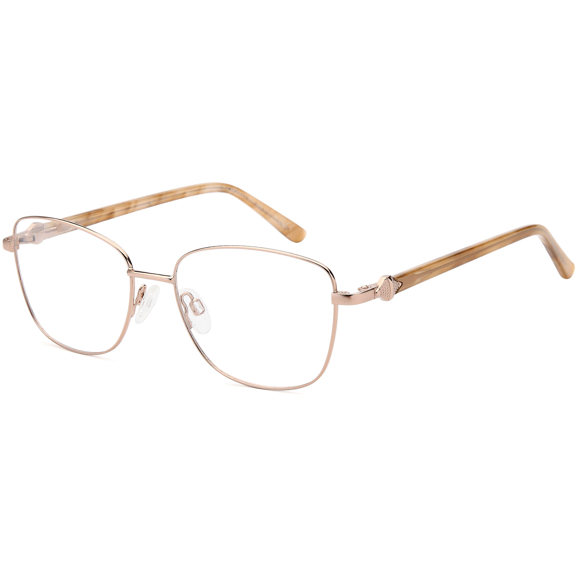 Carducci CD7164 Bronze Square Metal Glasses – Women Full Rim Eyewear