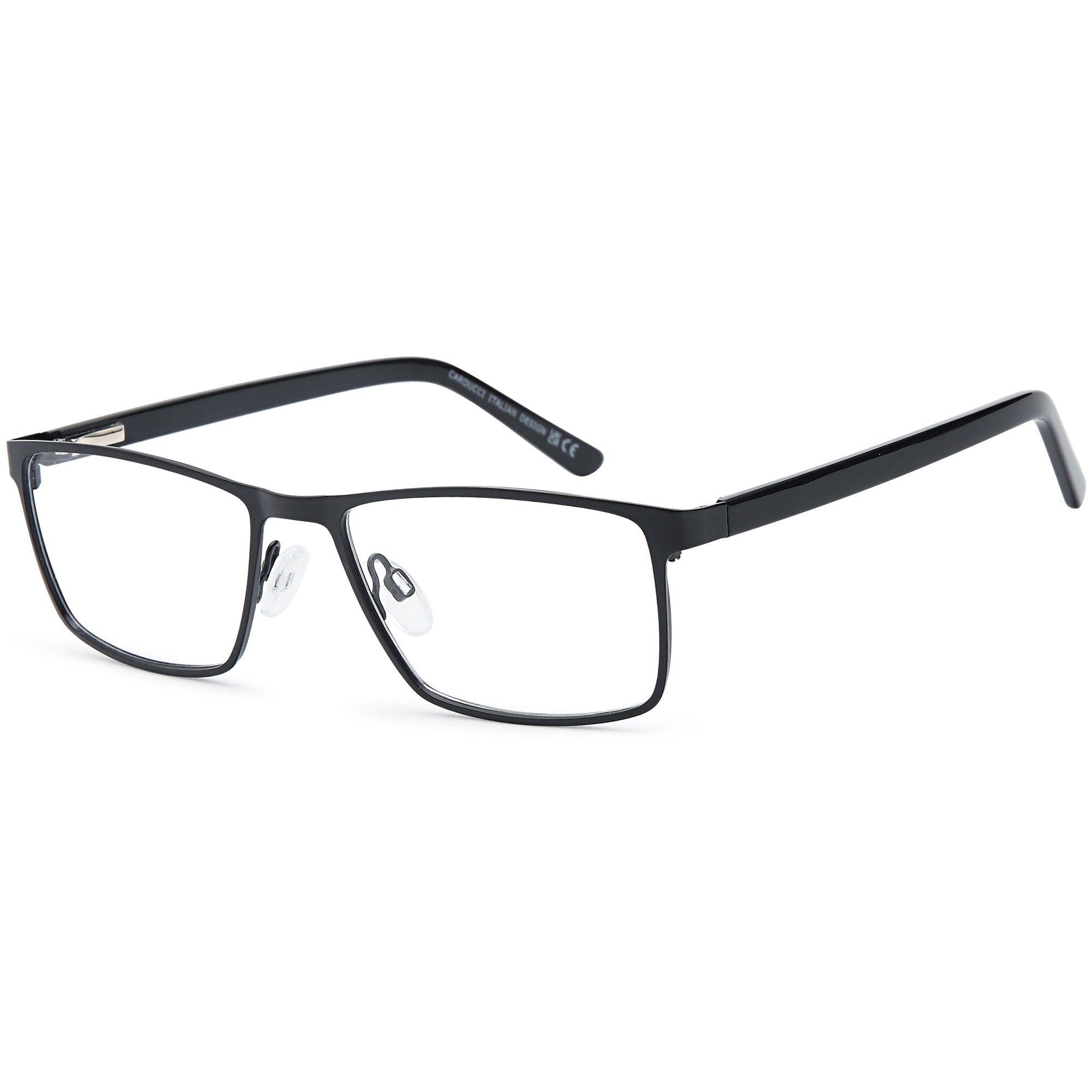 Carducci CD7165 Black Square Metal Glasses – Men Full Rim Eyewear