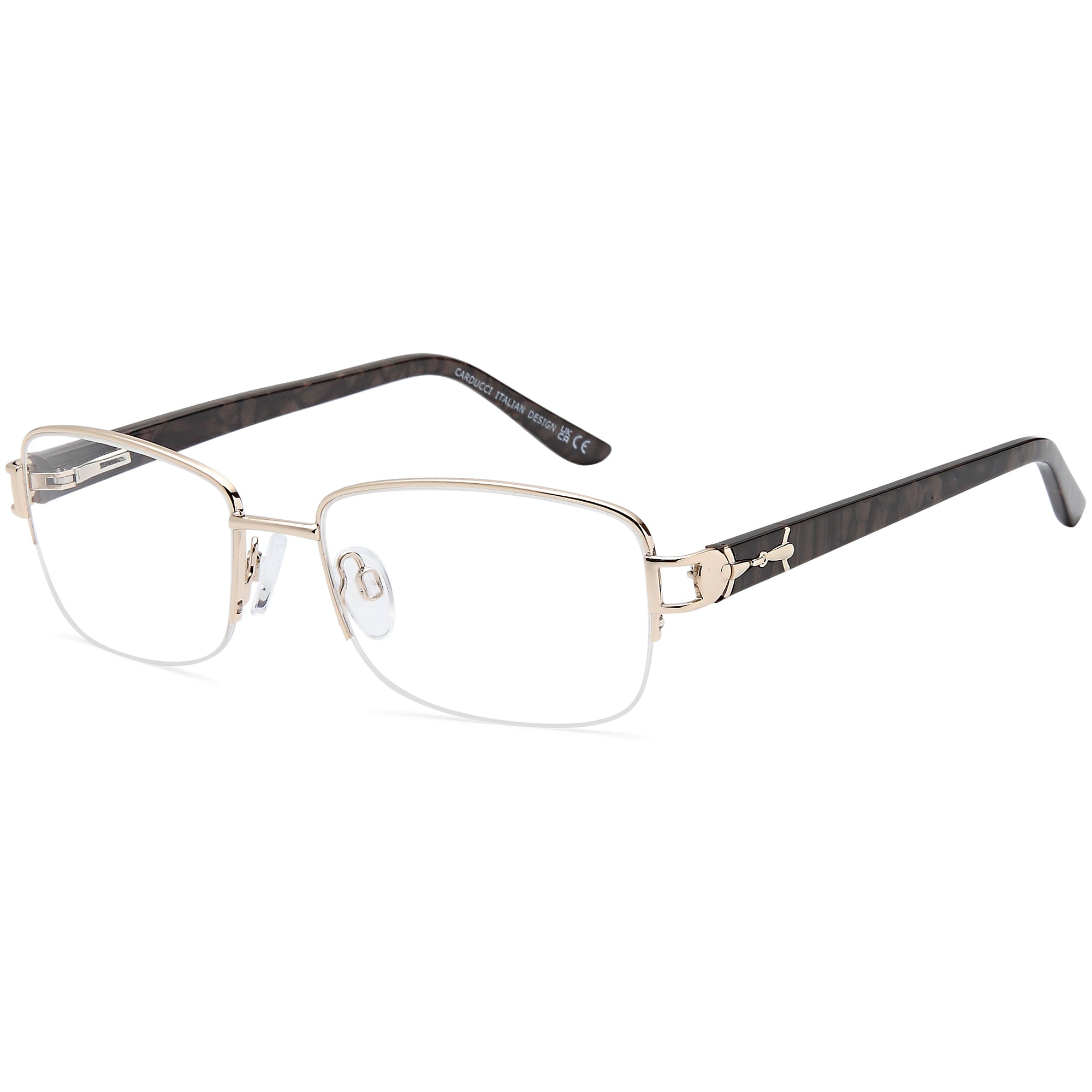Carducci CD7167 Gold Square Metal Glasses – Women Full Rim Eyewear