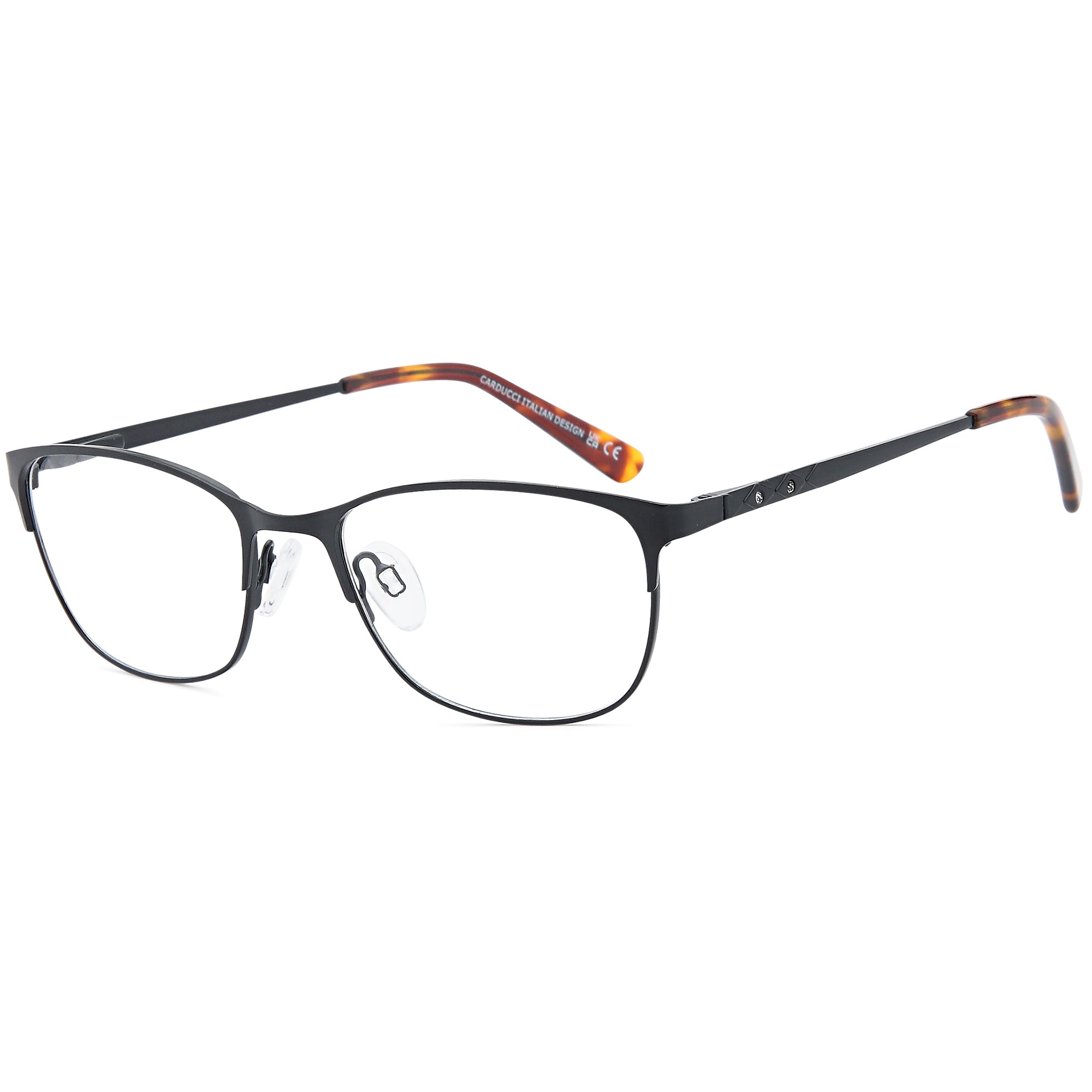 Carducci CD7170 Black Oval Metal Glasses – Women Full Rim Eyewear