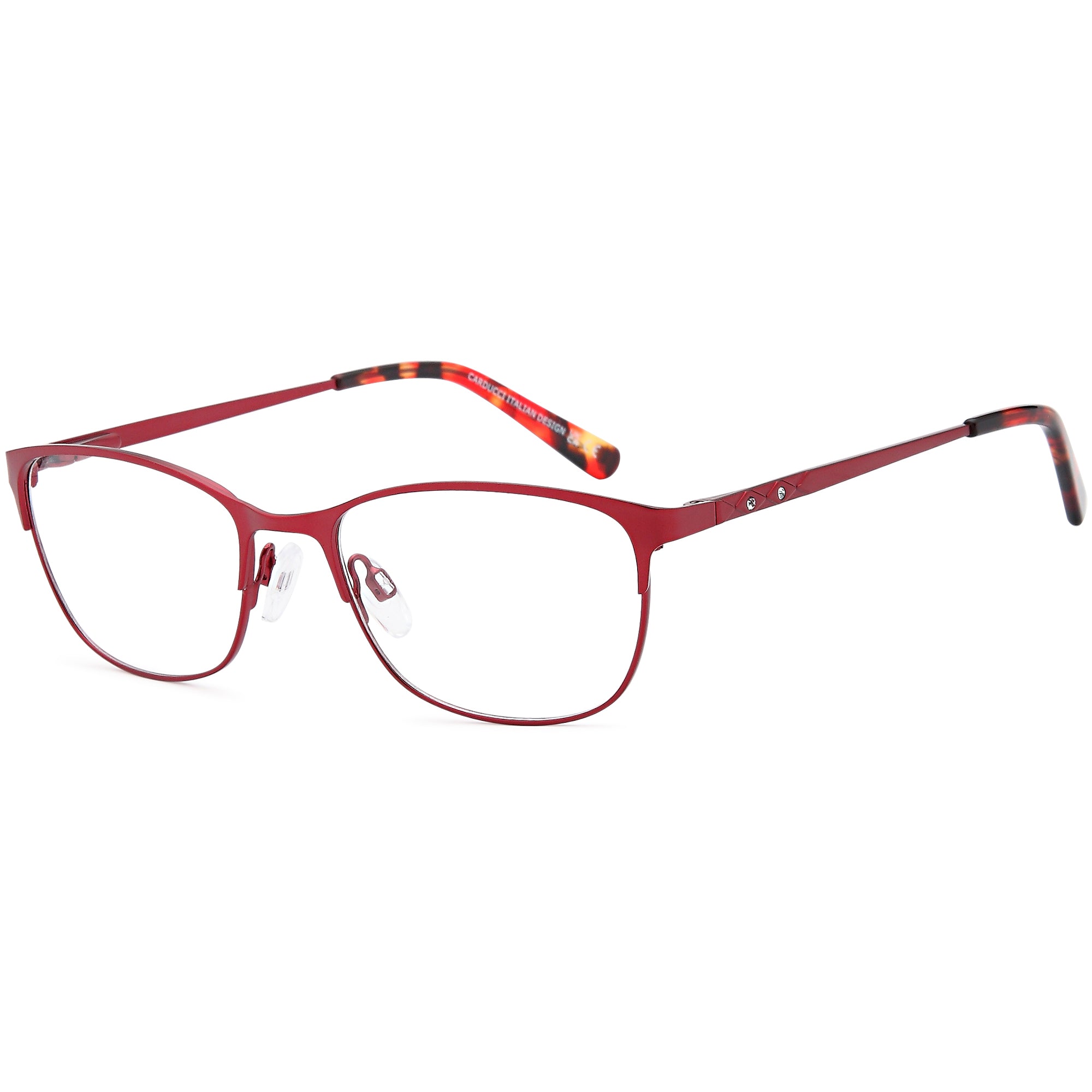 Carducci CD7170 Burgundy Oval Metal Glasses – Women Full Rim Eyewear