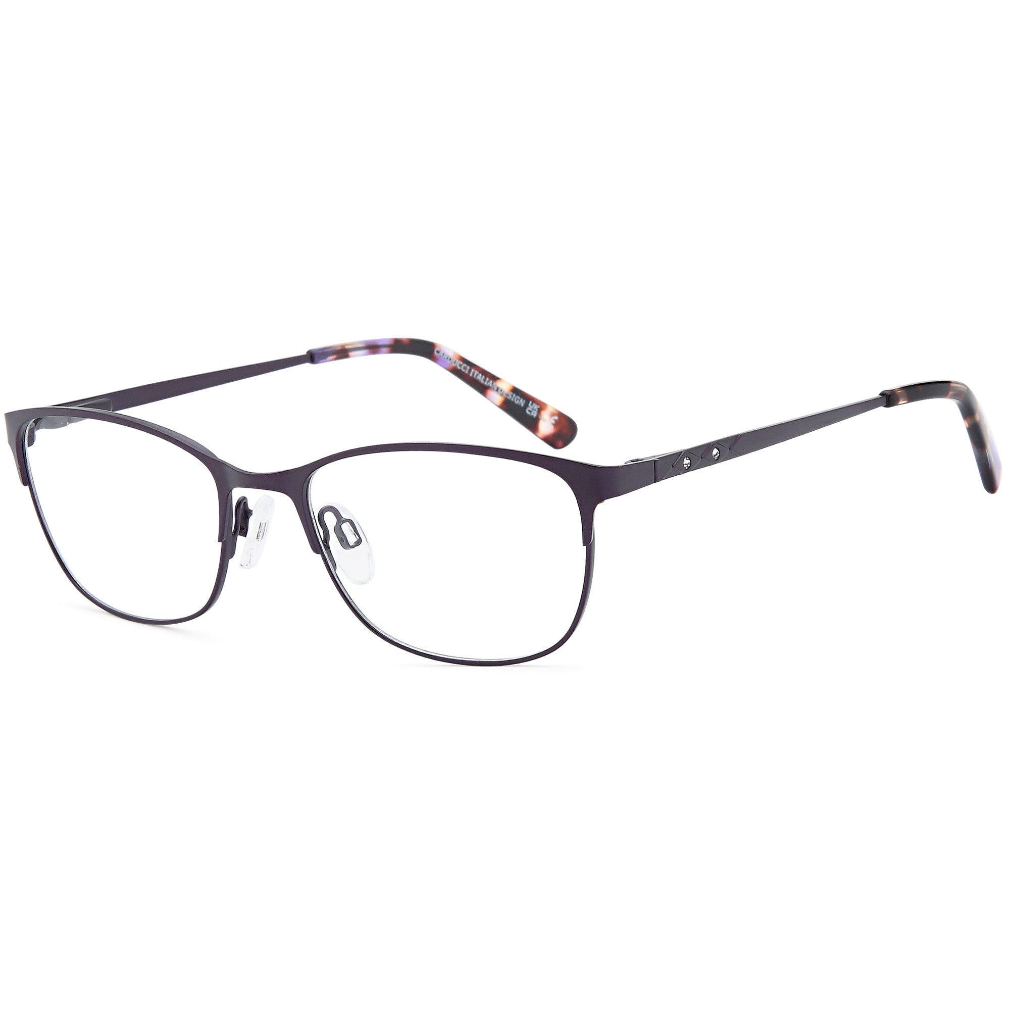 Carducci CD7170 Purple Oval Metal Glasses – Women Full Rim Eyewear