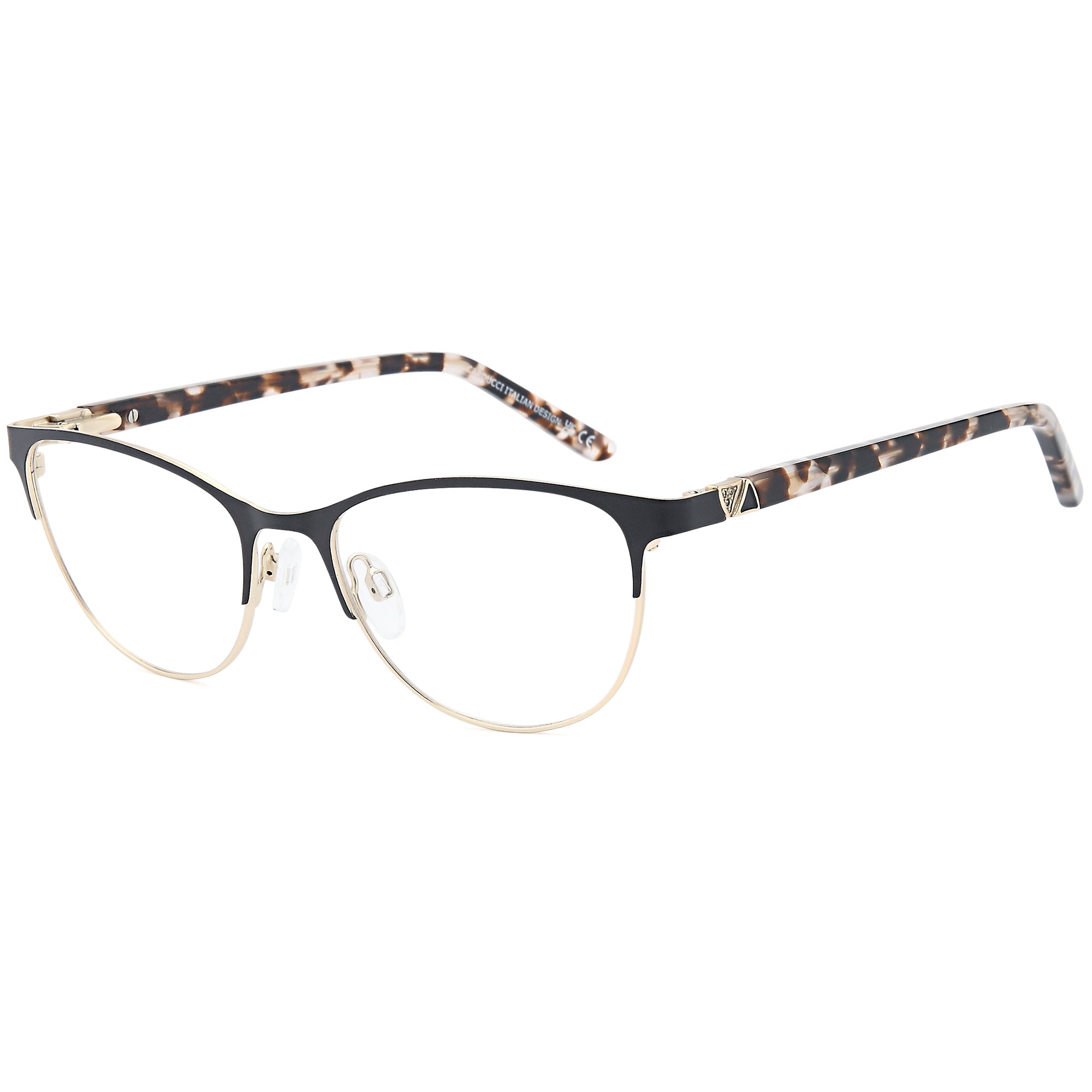 Carducci CD7171 Black Oval Metal Glasses – Women Full Rim Eyewear