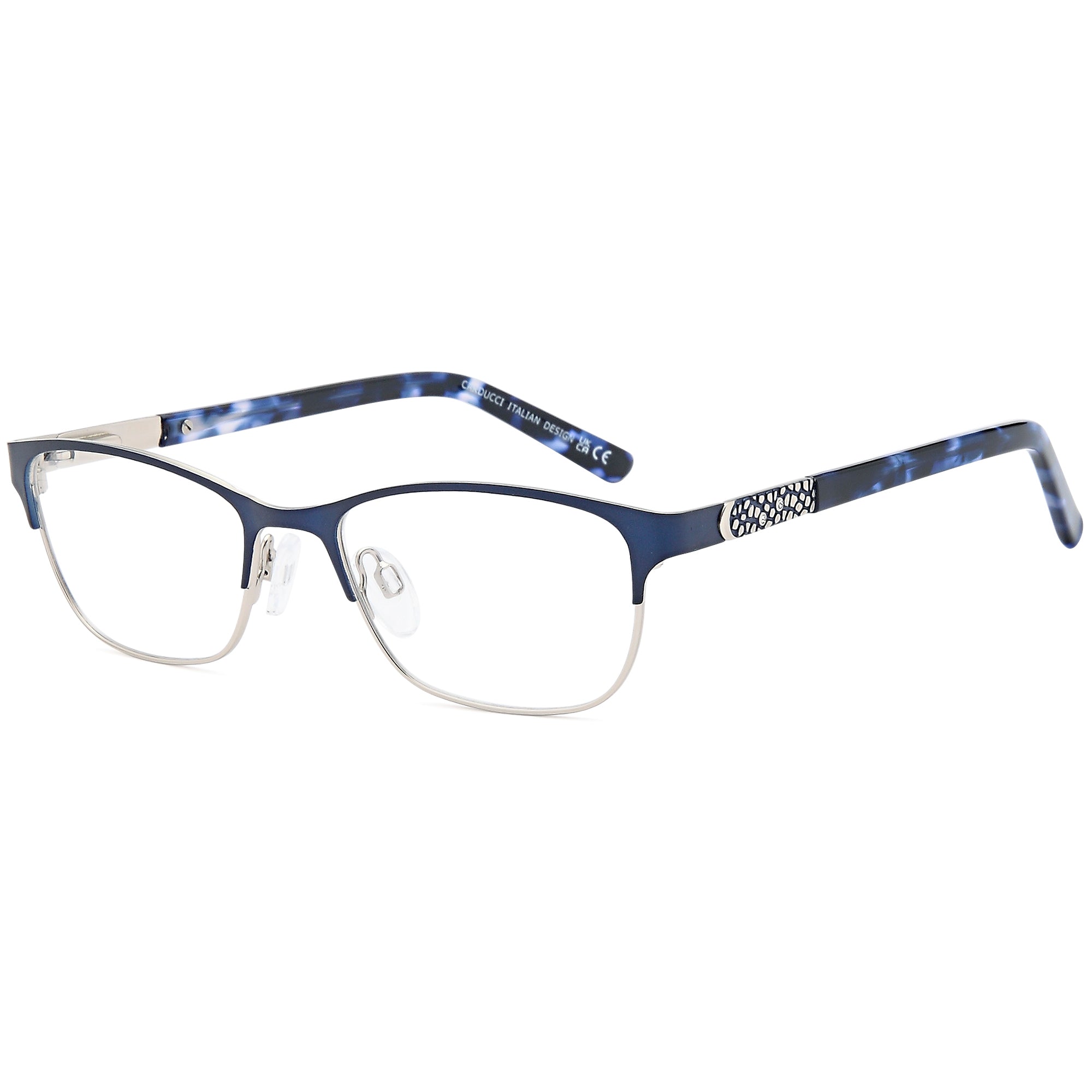 Carducci CD7172 Blue Square Metal Glasses – Women Full Rim Eyewear